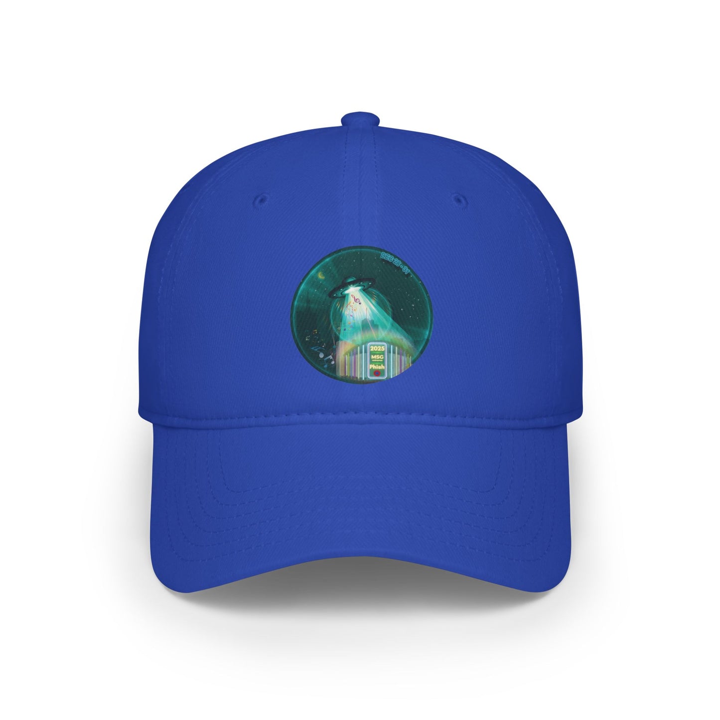 Lumpy Donut Baseball Cap - "Secret Ingredient in the Cap? MSG" - vivid teal donut w/