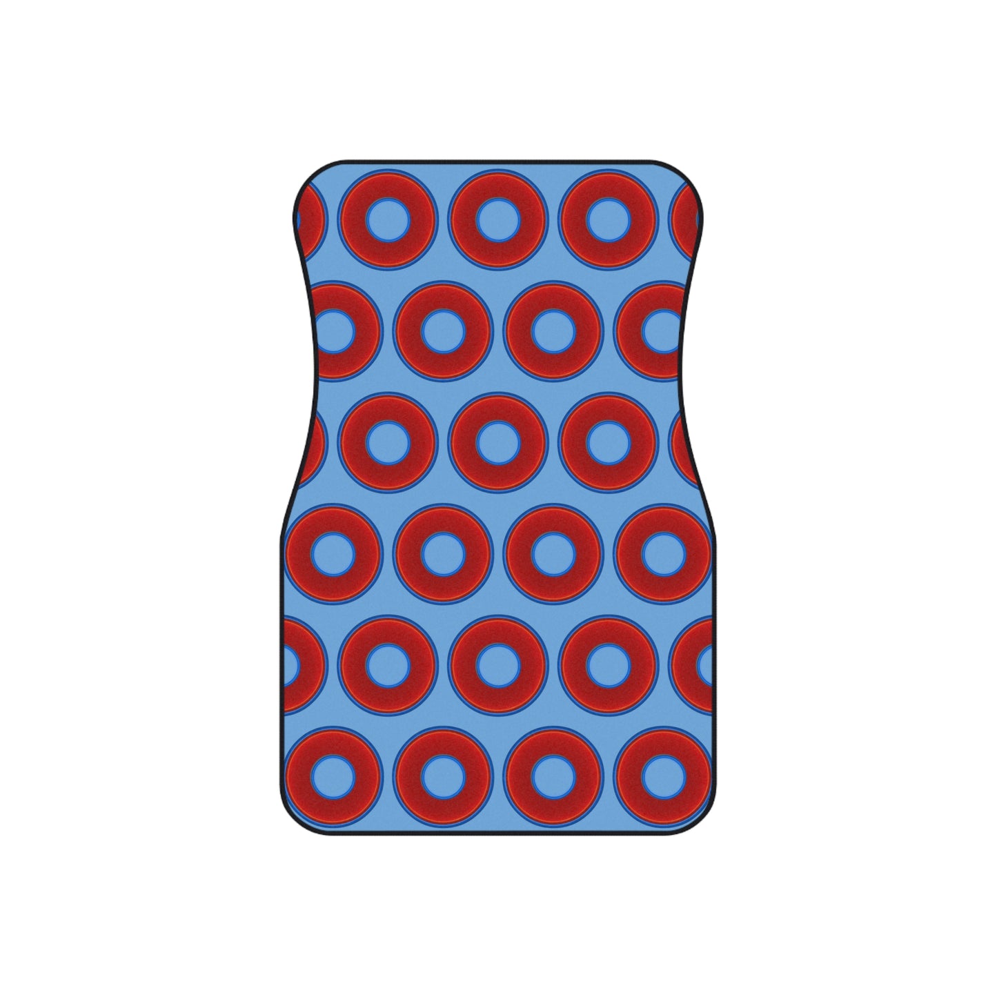 Contacted Car Mats - vivid donut print w/light blue background