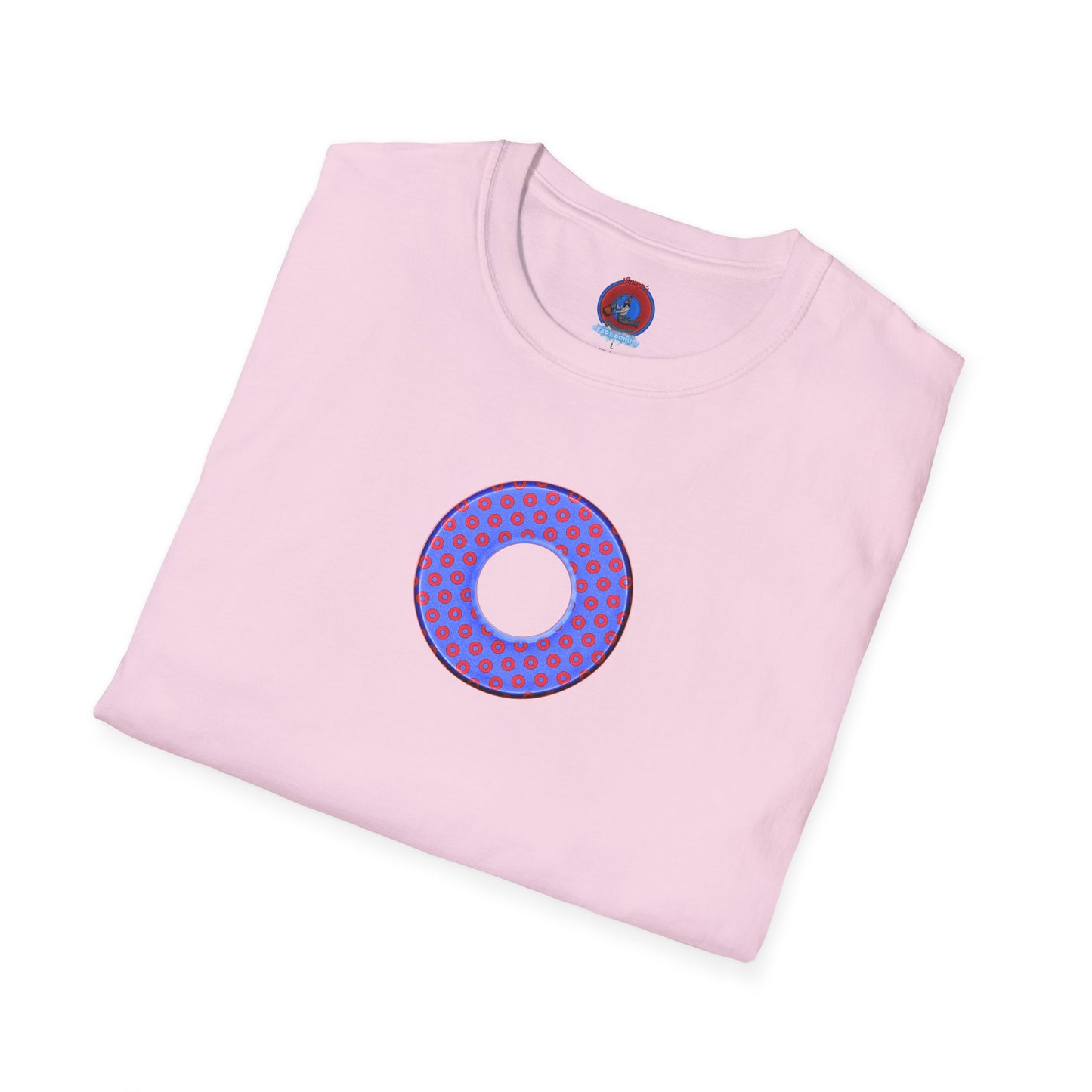 Plain Donuts/Unisex Soft-Style - "Plain Electric Paradoxical Donuts" - bright royal blue/red coral donuts