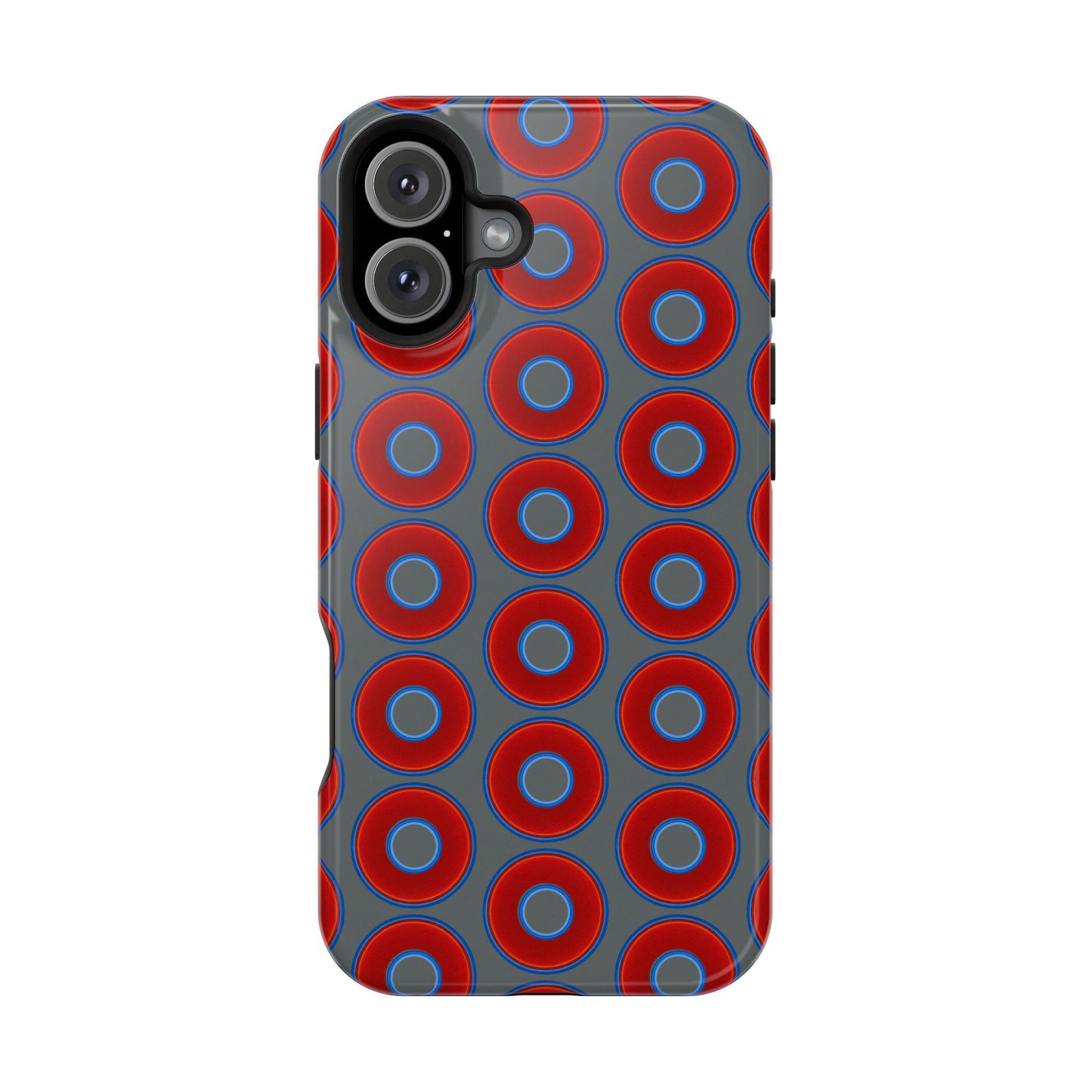 Magnetic Tough Donut Case - red vivid donut print w/dark gray background