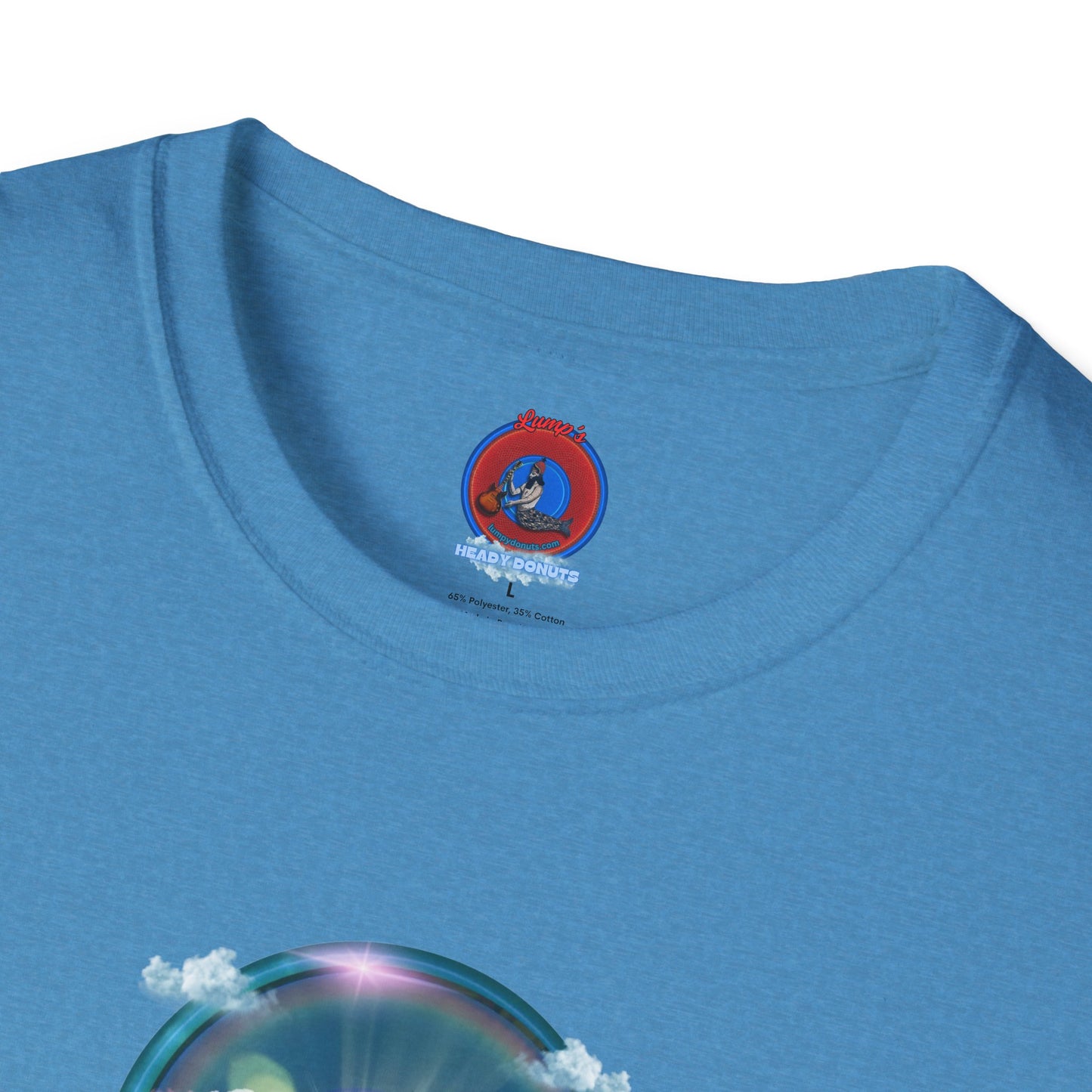 Classic Donut Tee - Unisex Soft-Style - "The Divided Donut" - vivid blue sky donut