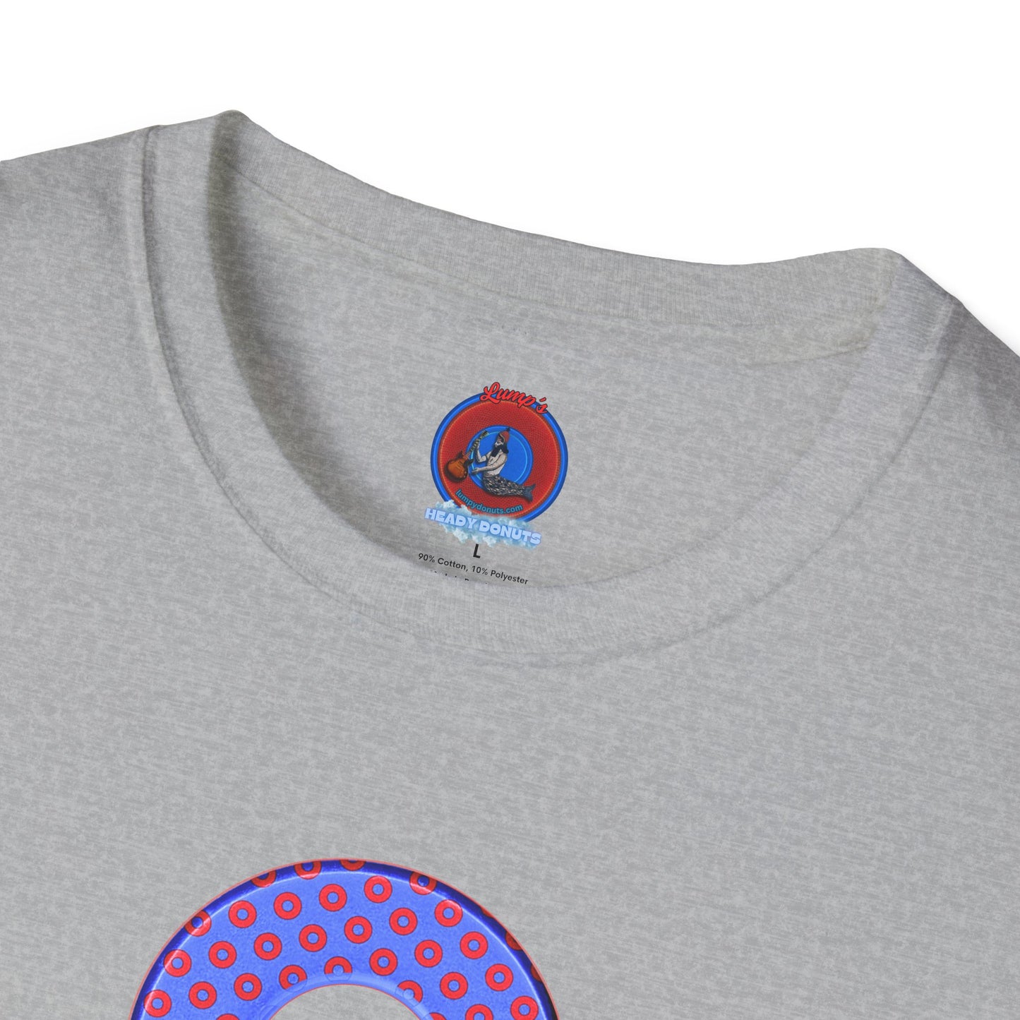 Plain Donuts/Unisex Soft-Style - "Plain Electric Paradoxical Donuts" - light royal blue/red donuts