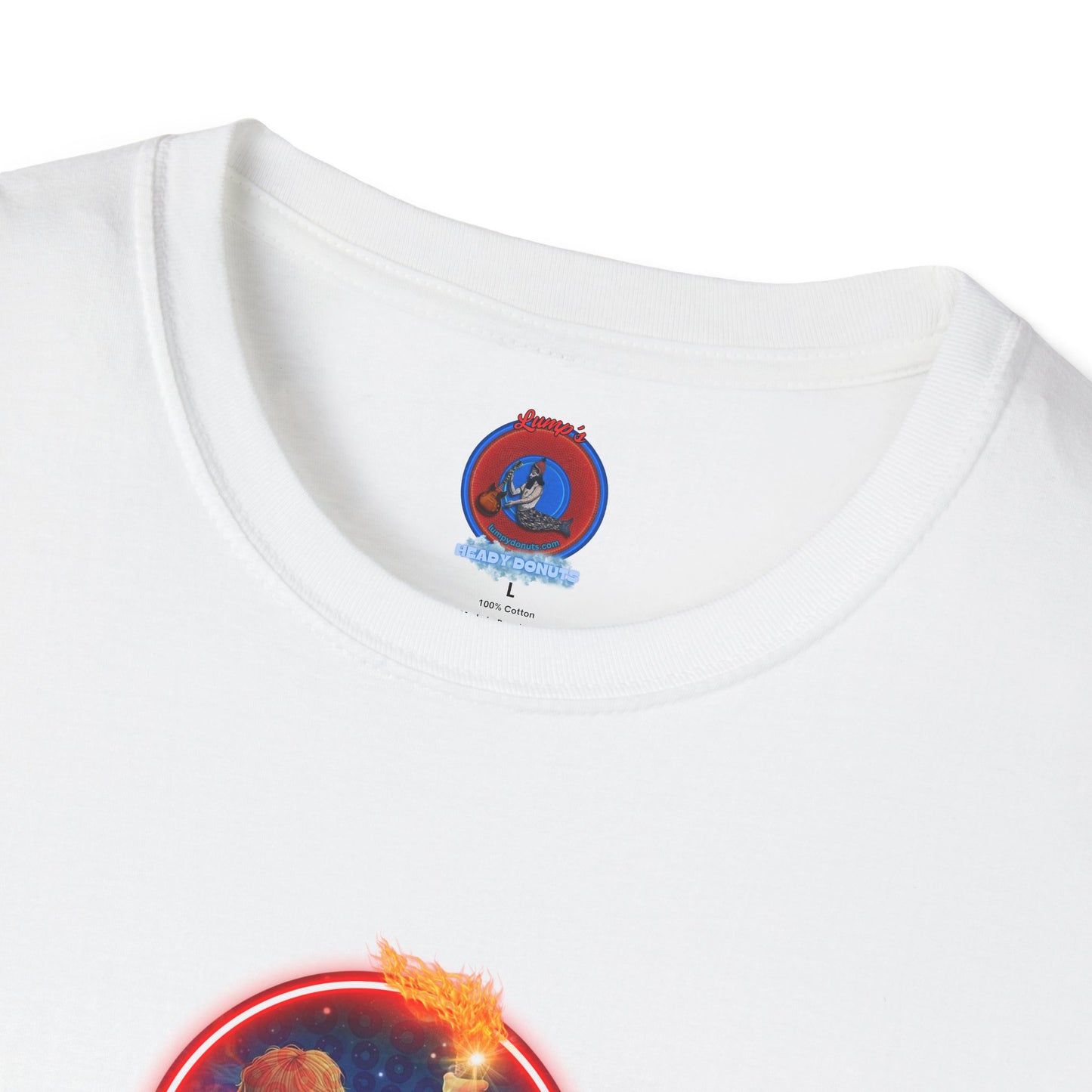 Classic Donut Tee - Unisex Soft-Style - "Torchbearer's Donut " - red donut