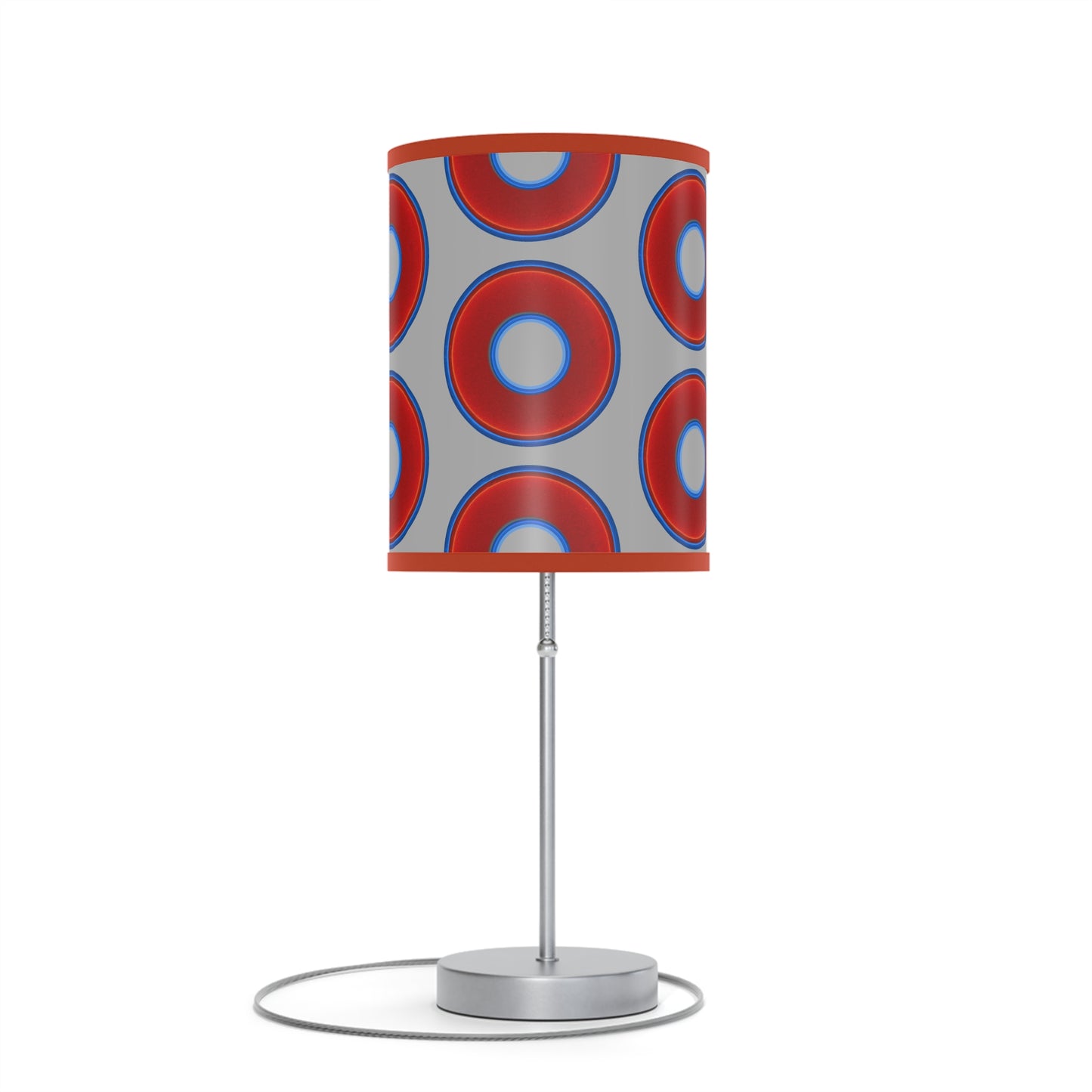 Lumpy Accent Lamps - red vivid donuts w/light gray background