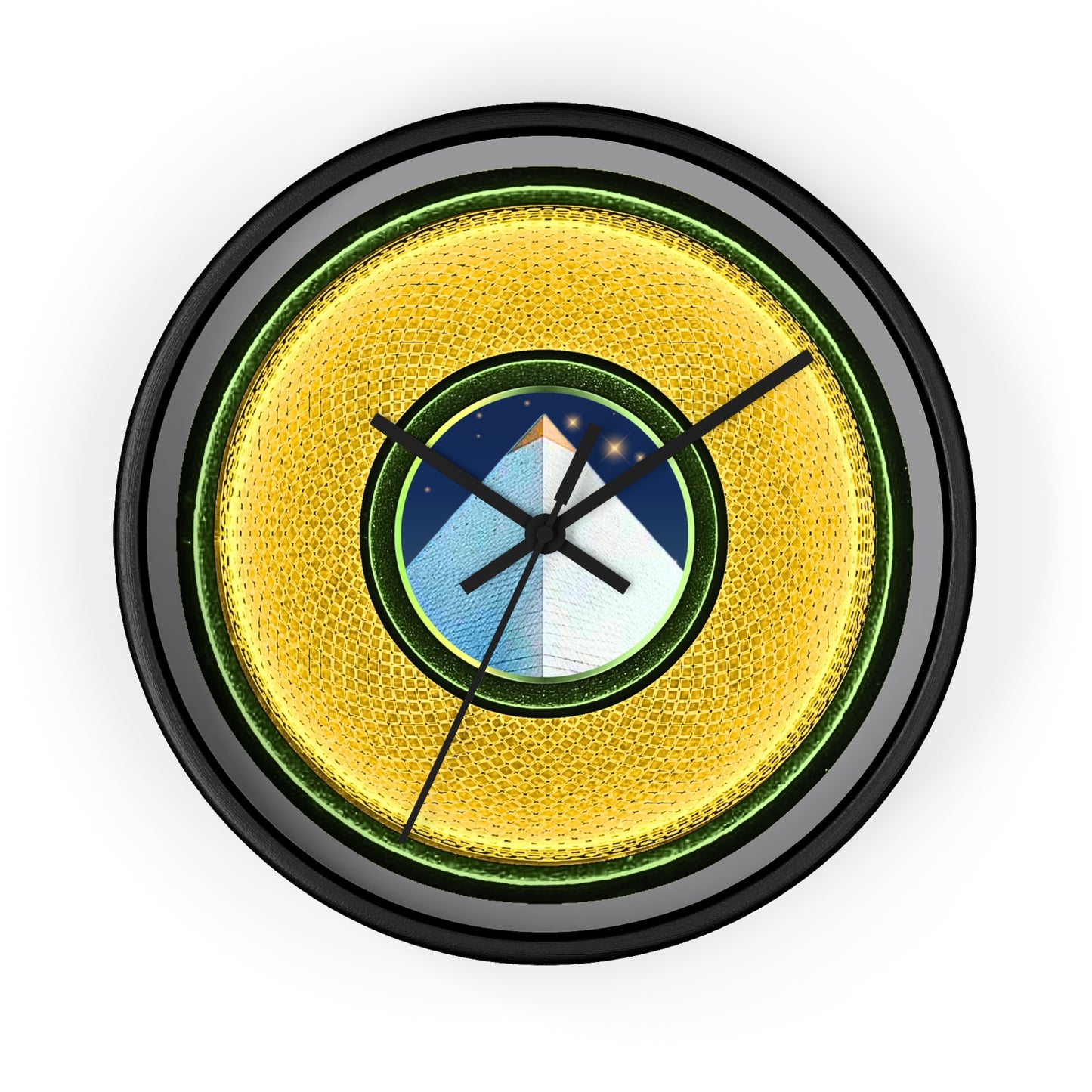 Lumpy Wall Clock - "Limestone Donuts Clocks so Large" - variant 3 - rustic golden donut w/gray background