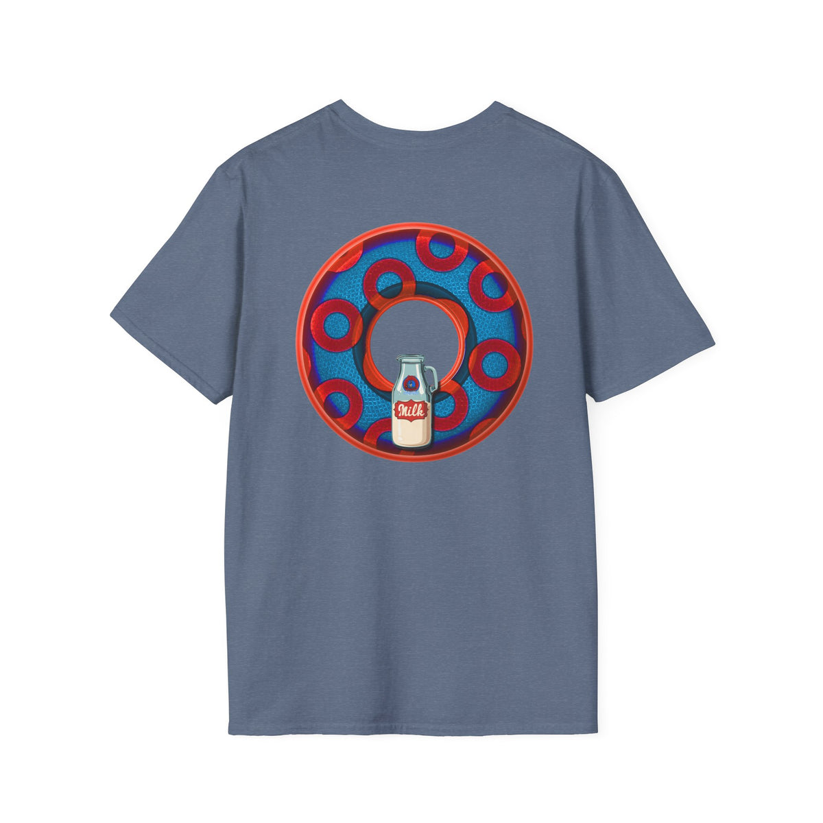 Classic Donut Tee - Unisex Soft-Style - "Wooked Cream - YEMSG Donut " - blue/red rustic paradox donut - variant 1