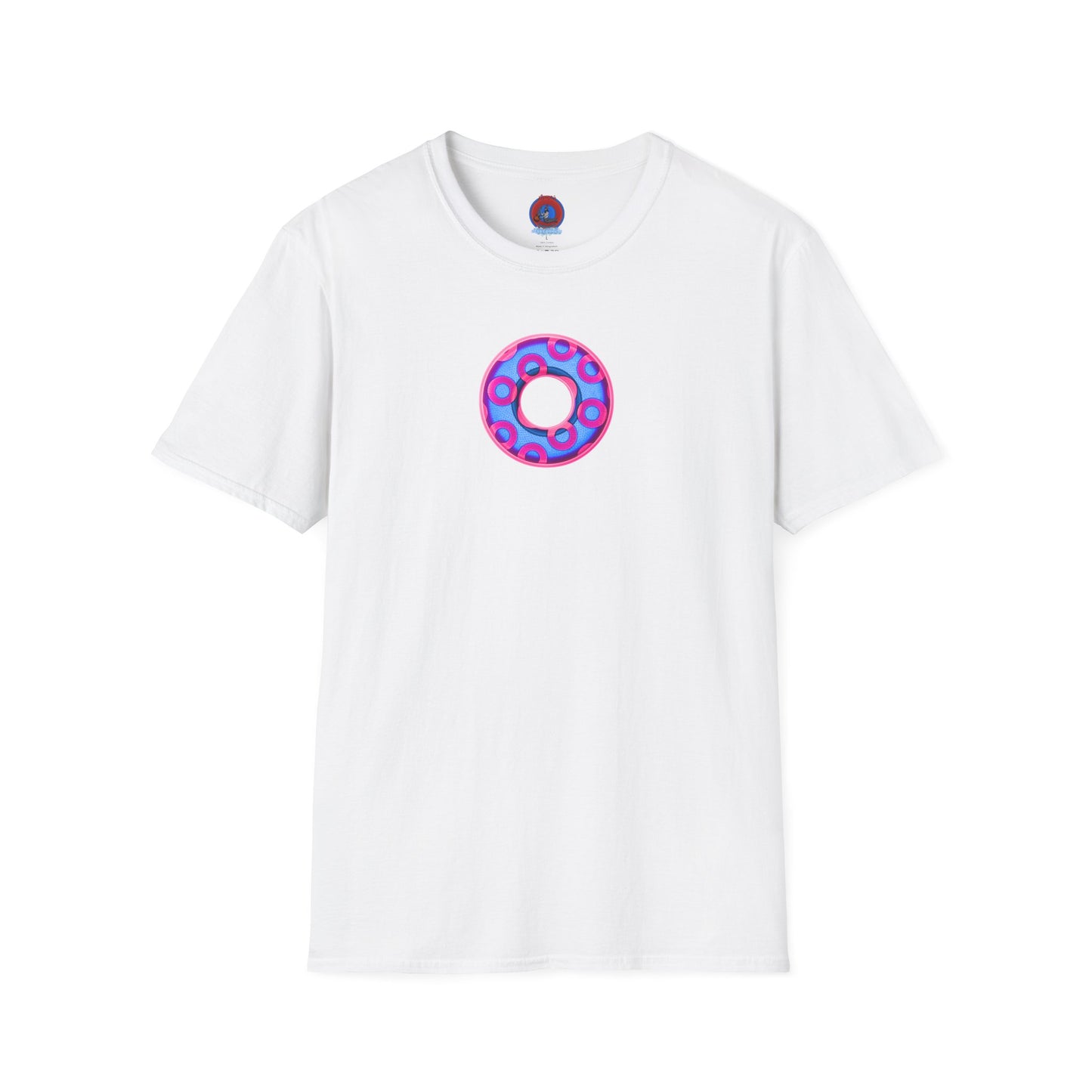 Plain Donuts/Unisex Soft-Style - "Plain Rustic Paradoxical Donuts" - light blue/magenta donuts