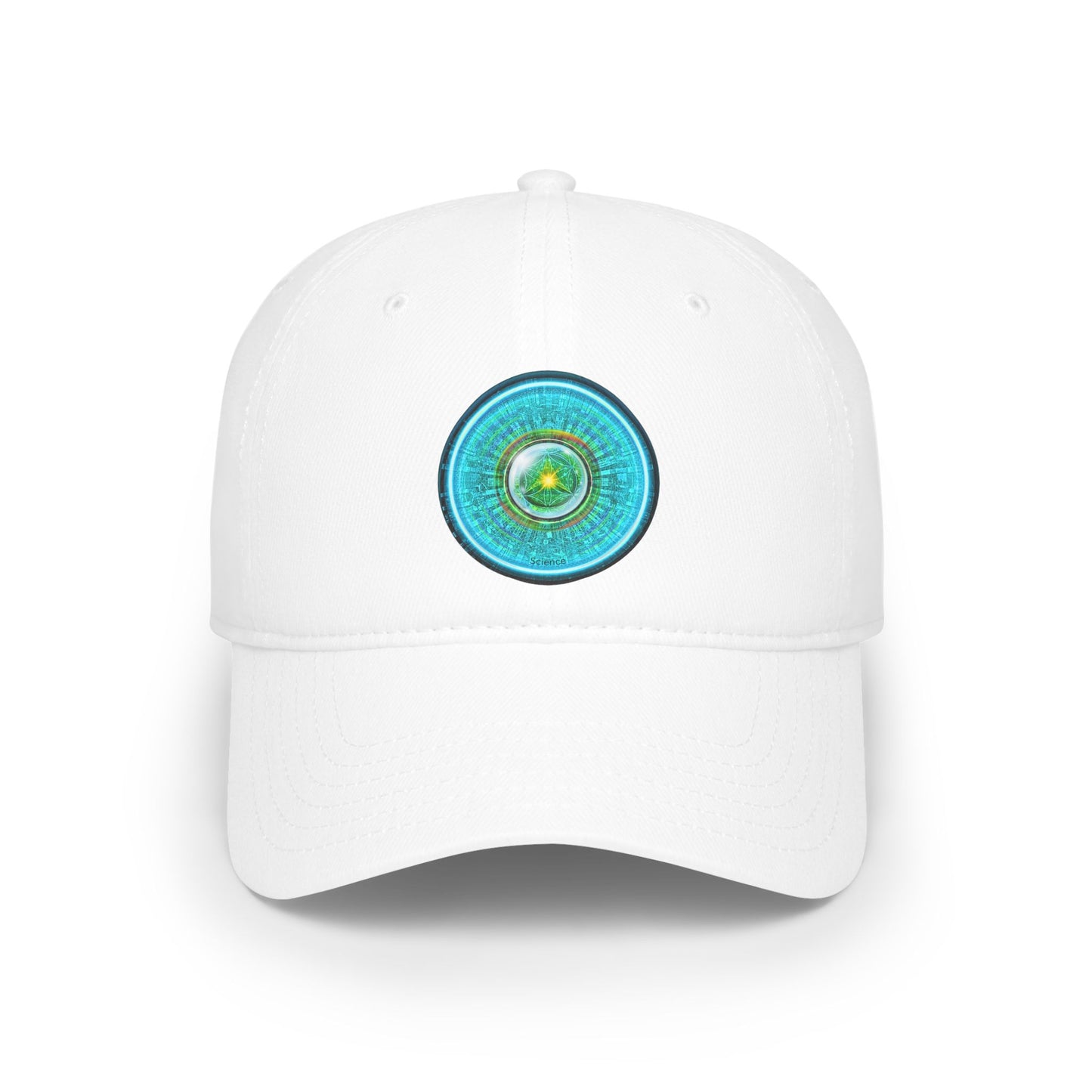 Lumpy Donut Baseball Cap - "Donut of Life Patch" - vivid turquoise tube donut w/ - variant 2