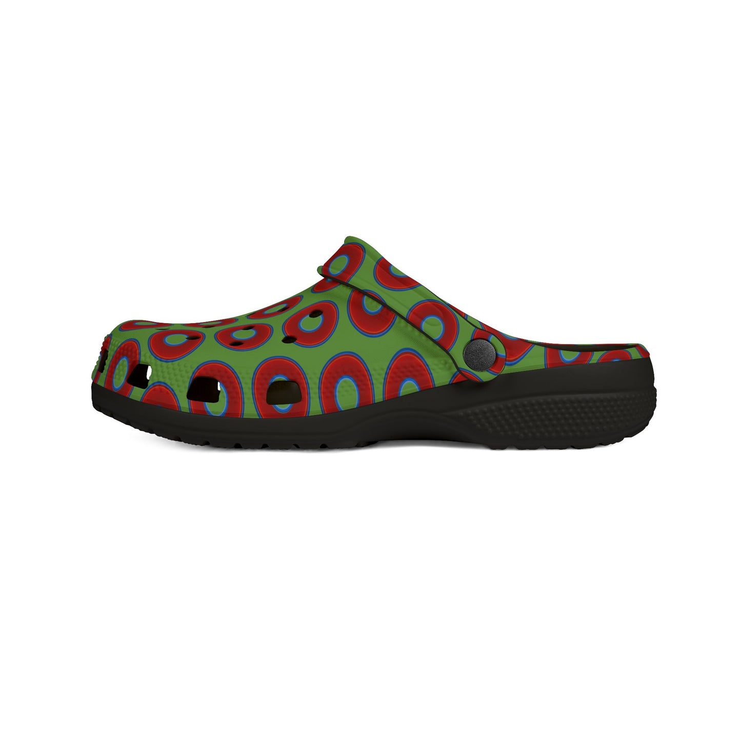 Spatchcocks - donut slip-on shoes - vivid red donuts w/light green background [unisex]