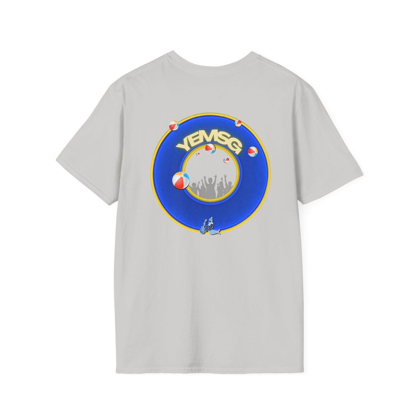 Donut Tee - Unisex Soft-Style - "The Donut's Secret Ingredient? MSG" - vivid blue/yellow donut - variant 2