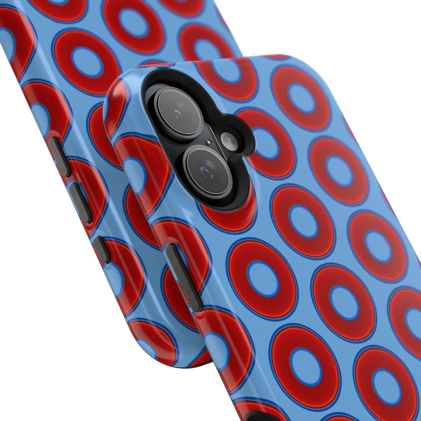 Magnetic Tough Donut Case - red vivid donut print w/light blue background