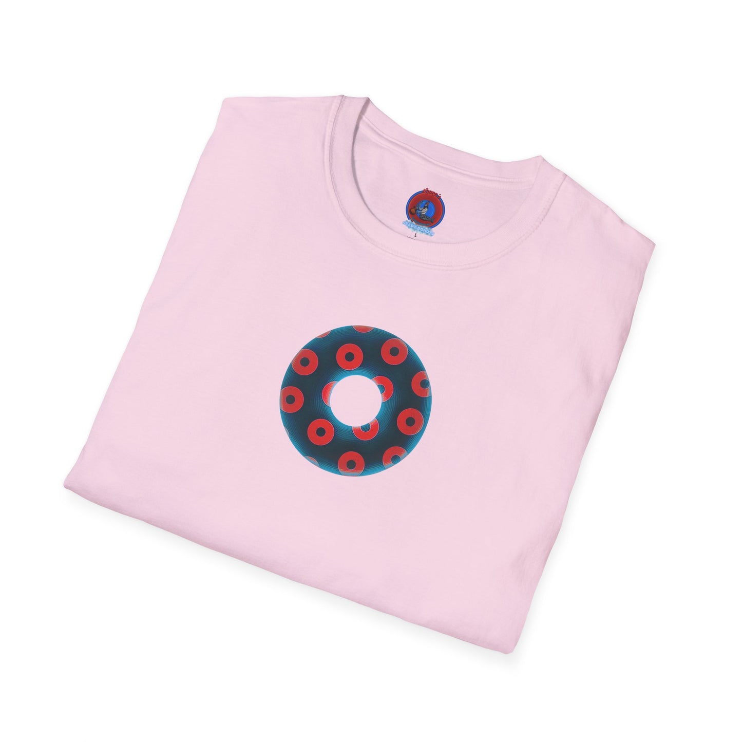 Plain Donuts/Unisex Soft-Style - "Plain Blimpy Paradoxical Donuts" - steel blue/red donuts
