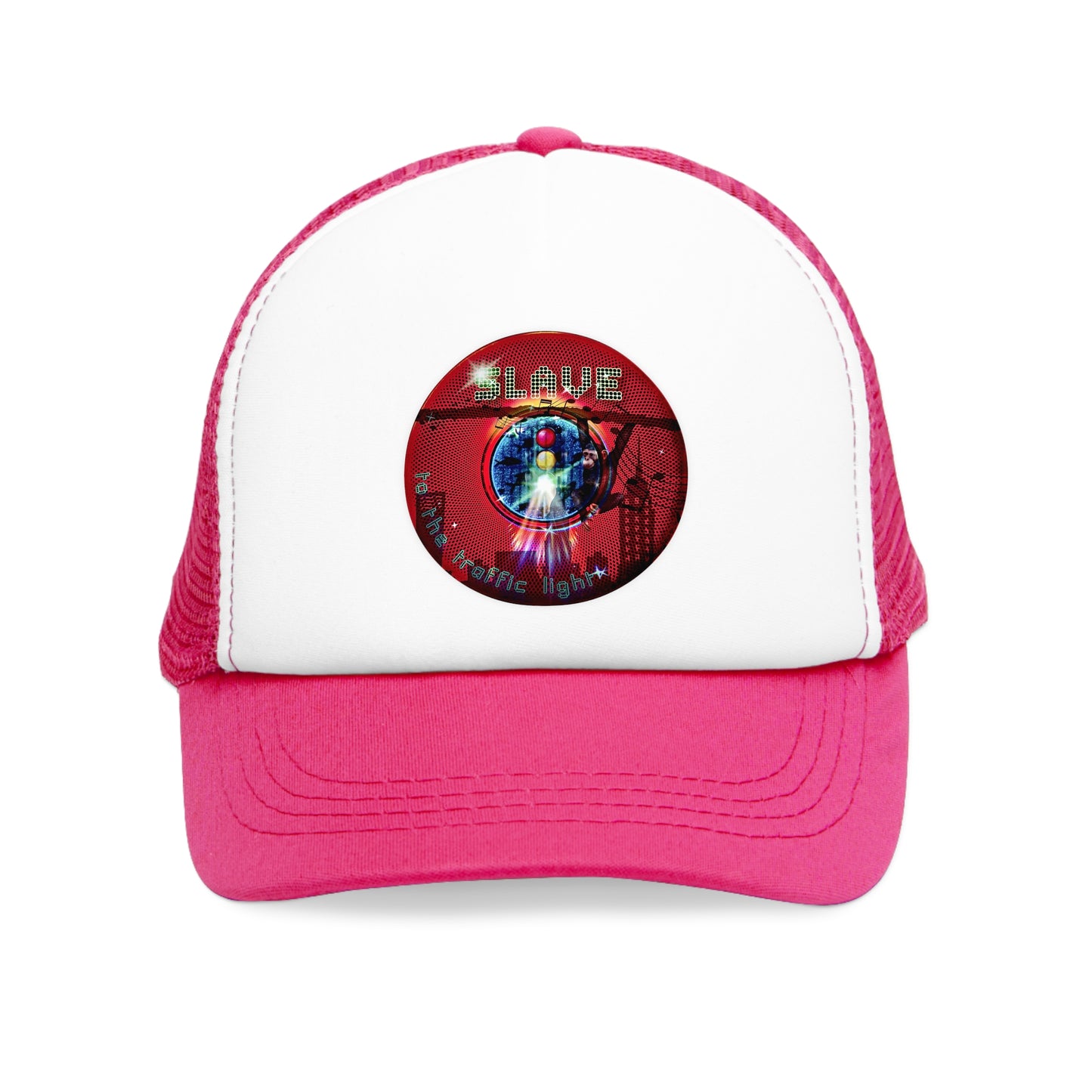 Lumpy Trucker Hat - "Slave to High Phashion" - red donut