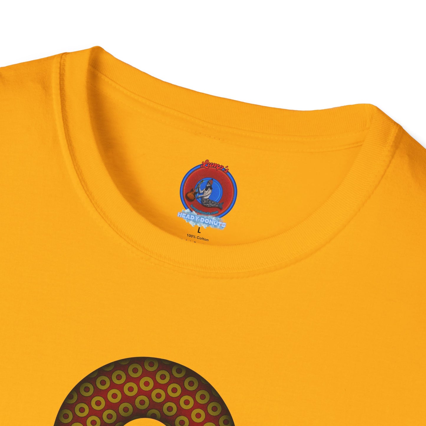 Plain Donuts/Unisex Soft-Style - "Plain Paradoxical Grided Donuts" - gold/burgundy donuts