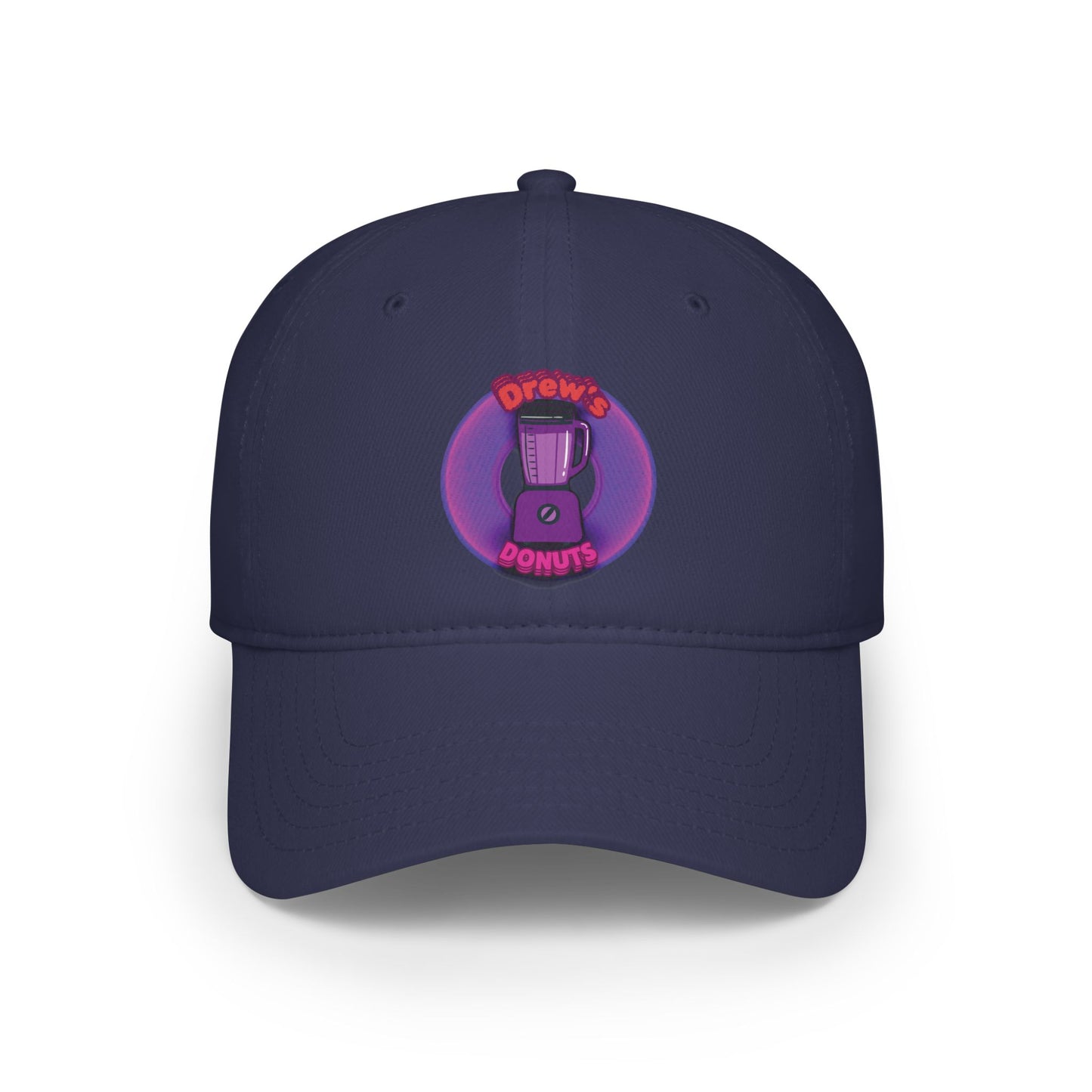 Lumpy Donut Baseball Cap - "Drew's Donuts" - vivid purple/magenta donut w/ - [*charitable donut]