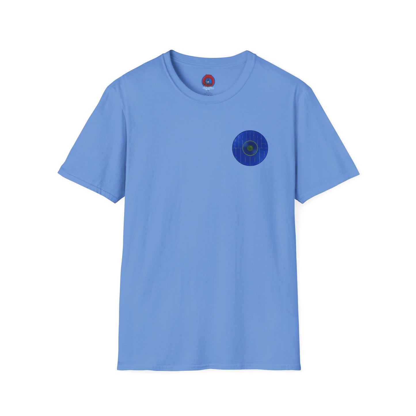 Classic Donut Tee - Unisex Soft-Style - "Harry's Hoodlum Donut" - series 1.0  - variant 3 - lights off/blue donut(s)