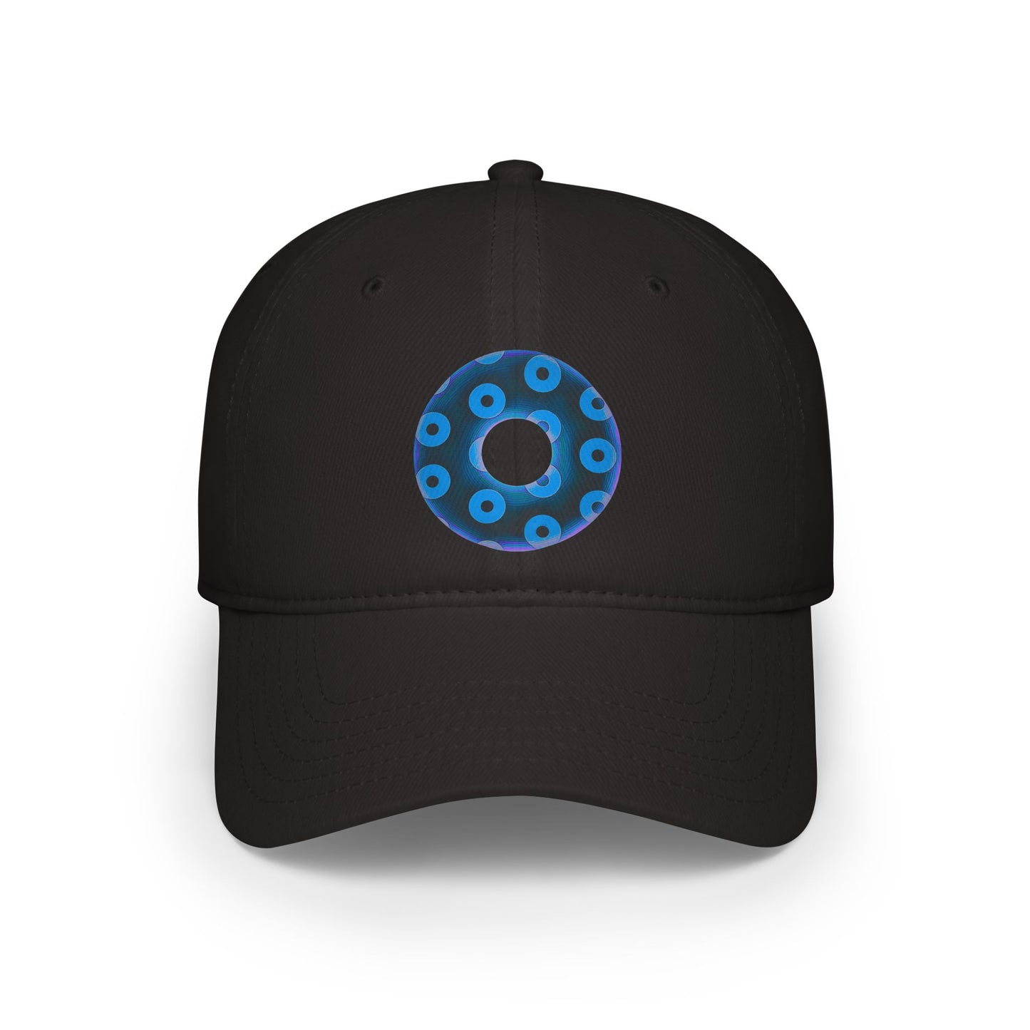 Lumpy Donut Baseball Cap - "Plain [Mary] Jane" - paradoxical dark blue/light blue blimpy donut w/