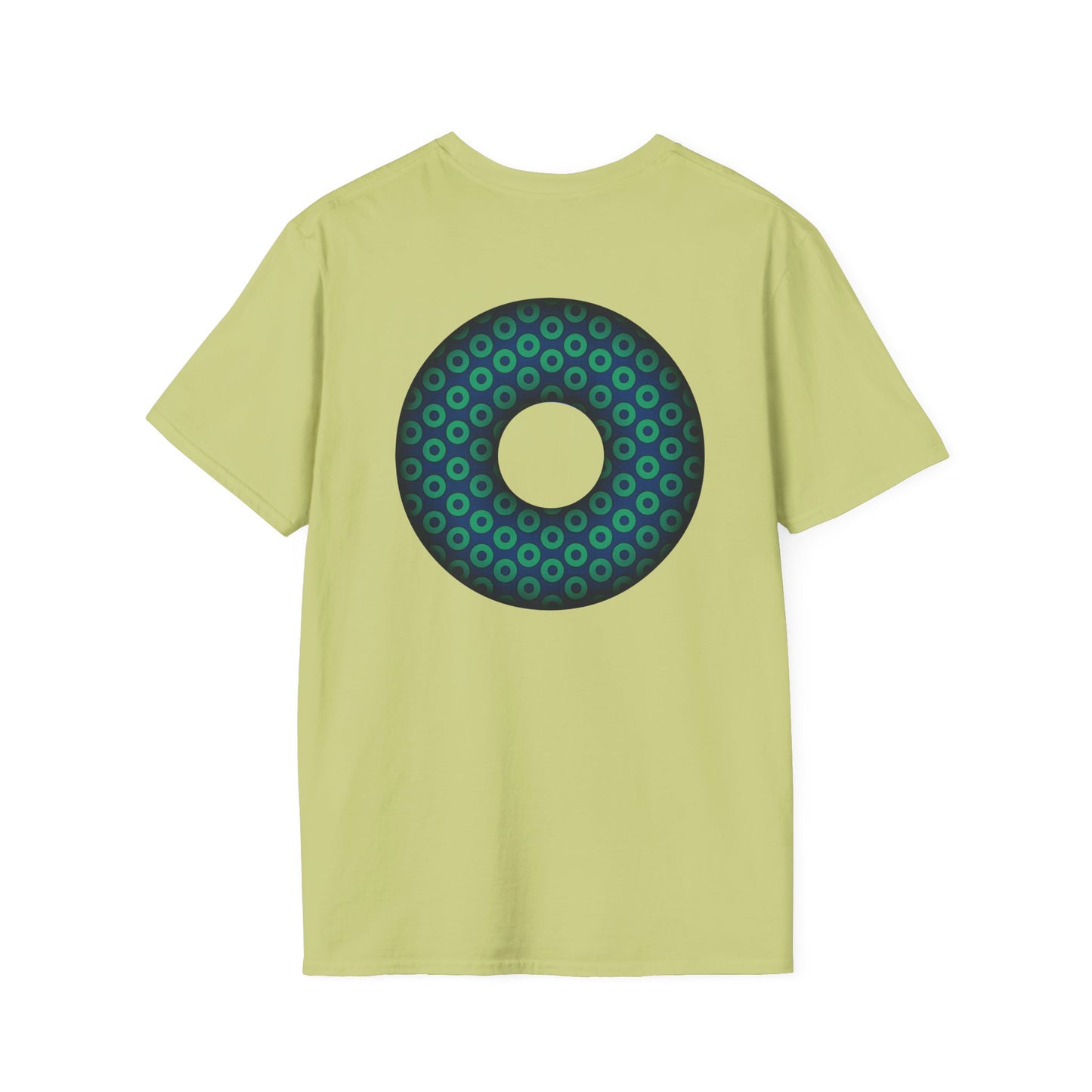 Plain Donuts/Unisex Soft-Style - "Plain Paradoxical Grided Donuts" - dark blue/teal donuts