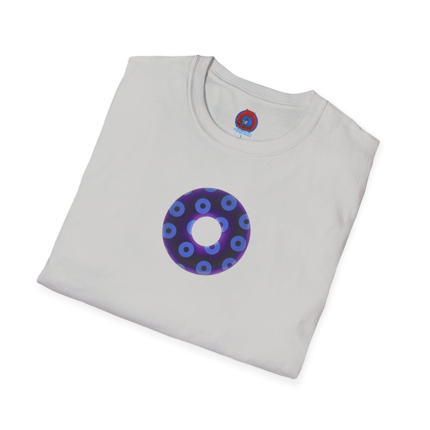 Plain Donuts/Unisex Soft-Style - "Plain Blimpy Paradoxical Donuts" - dark purple/Carolina blue donuts