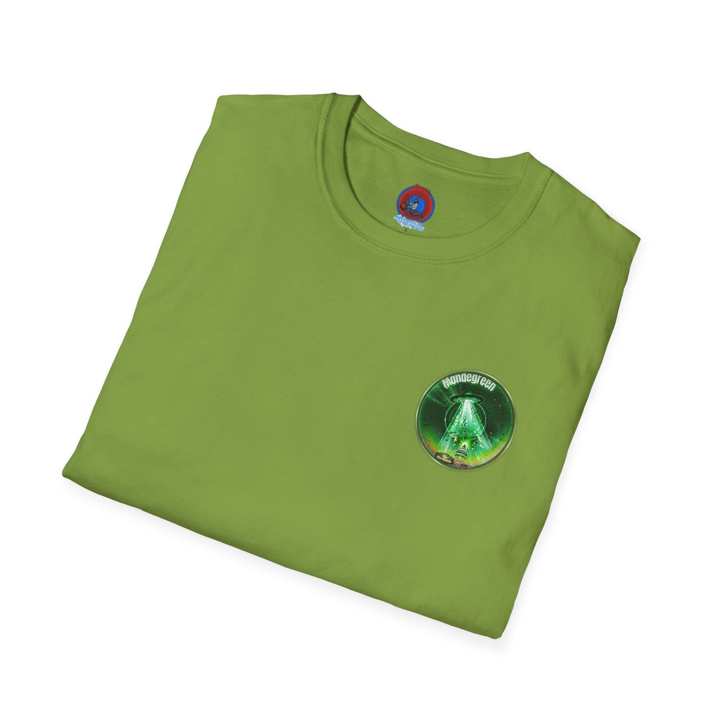 Classic Donut Tee - Unisex Soft-Style - "Close Encounters of the Delaware kind - Mondegreen Donut"  " variant 2 - green donut