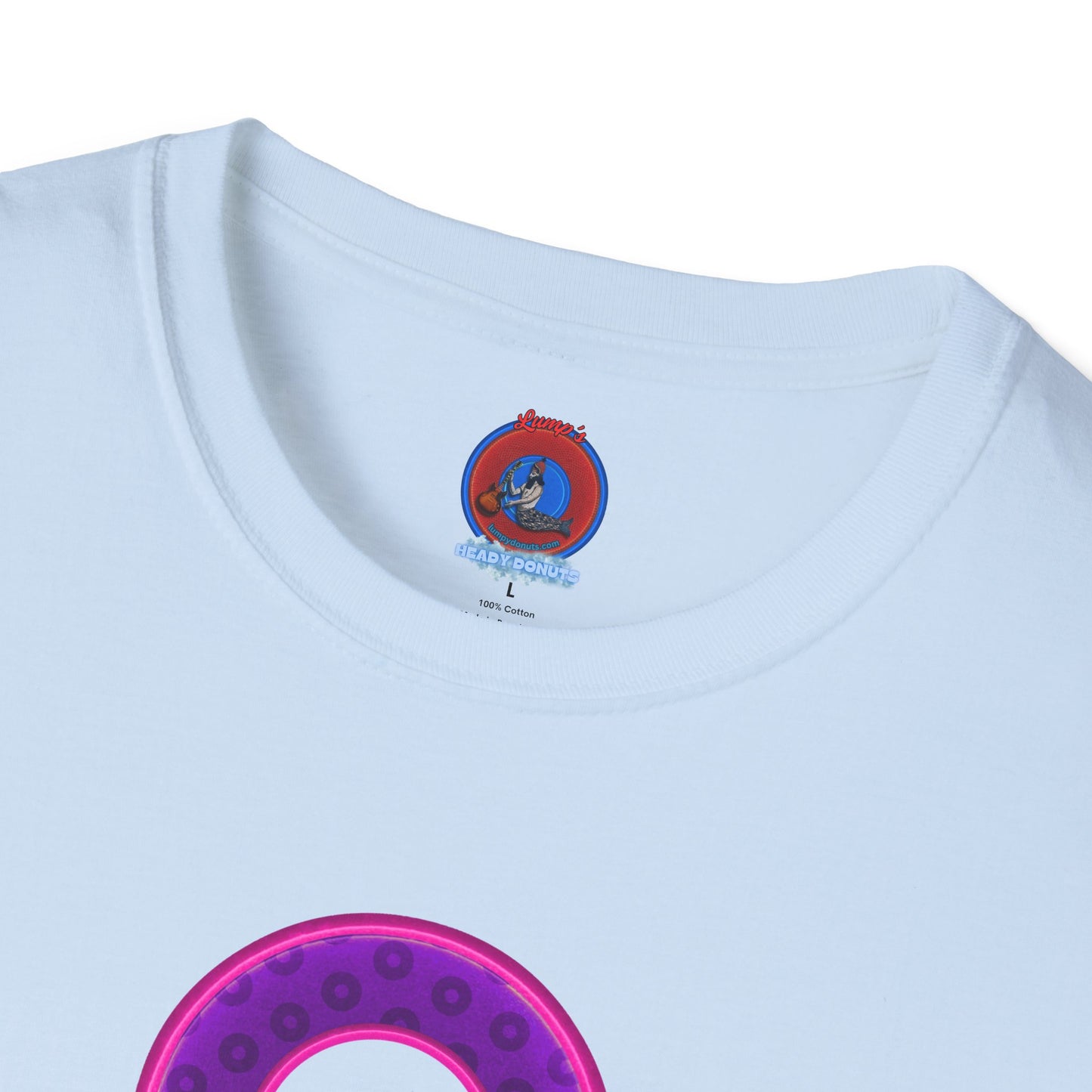 Plain Donuts/Unisex Soft-Style - "Plain Wide Mouthed Paradoxical Donuts" - dark purple/bright magenta donuts