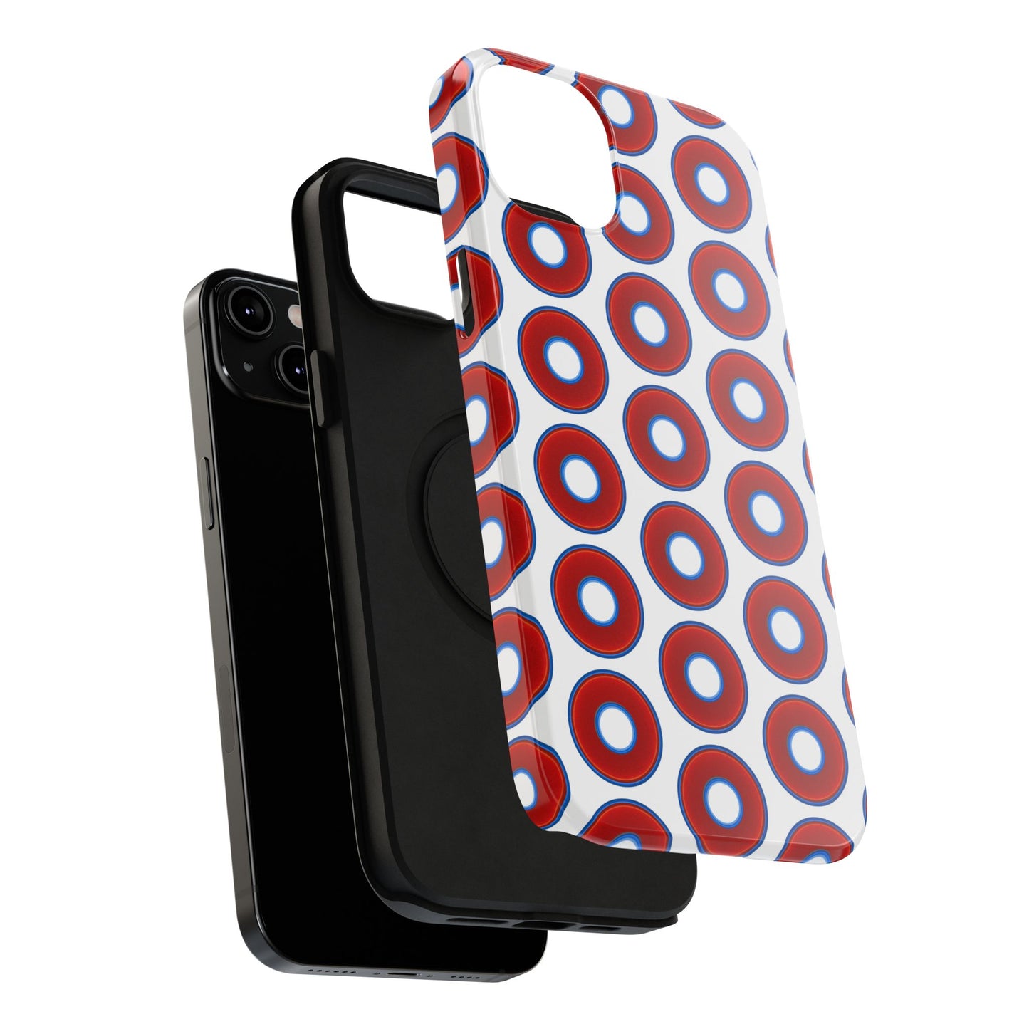 Impact-Resistant Lumpy Donut Case - red vivid donut print w/white background