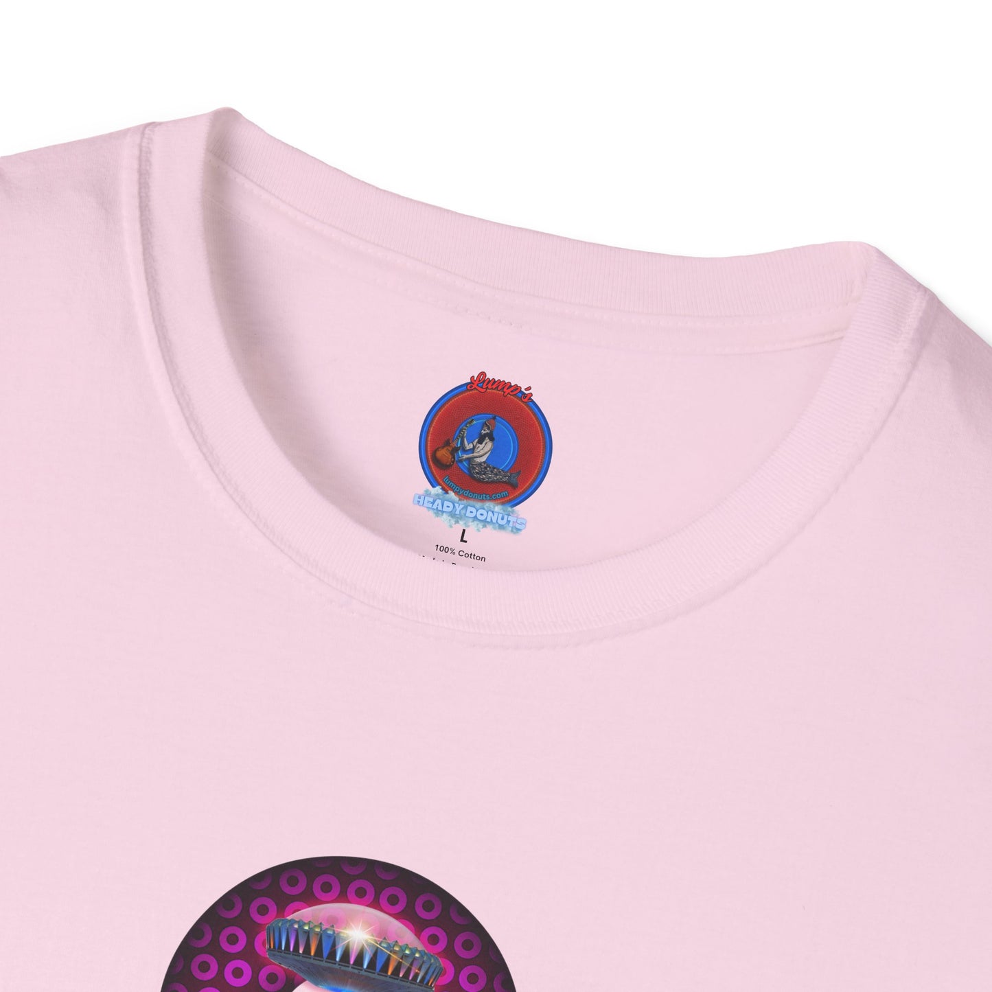 Coffee Traders Tee - Unisex Soft-Style - "Blastoff " - paradoxical donuts - variant 1 - mothership front/logo back