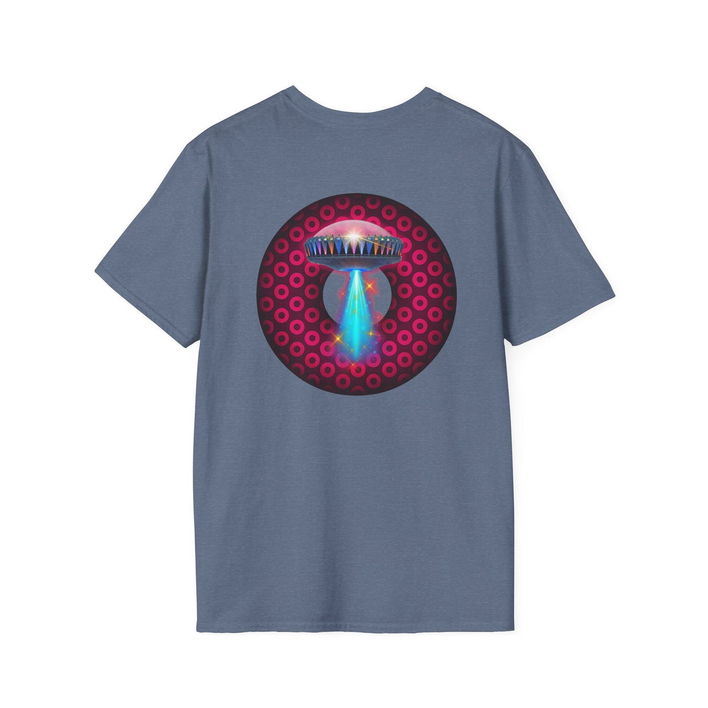 Classic Donut Tee - Unisex Soft-Style - "Donuts now Served on the Mothership" - series 1.0  - variant 2  - red/red paradoxical donut