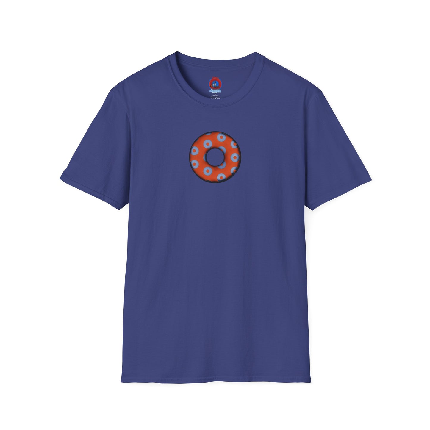 Plain Donuts/Unisex Soft-Style - "Plain Blimpy Paradoxical Donuts" - light blue/orange donuts