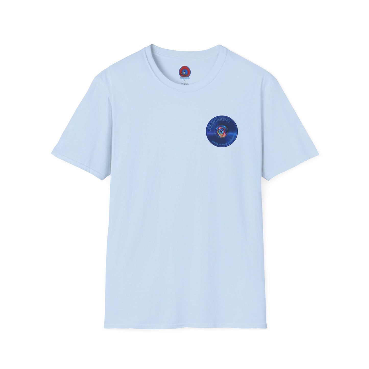 Classic Donut Tee - Unisex Soft-Style - "Drunken Copernicus" - series 1.0 - blue donut - variant 2