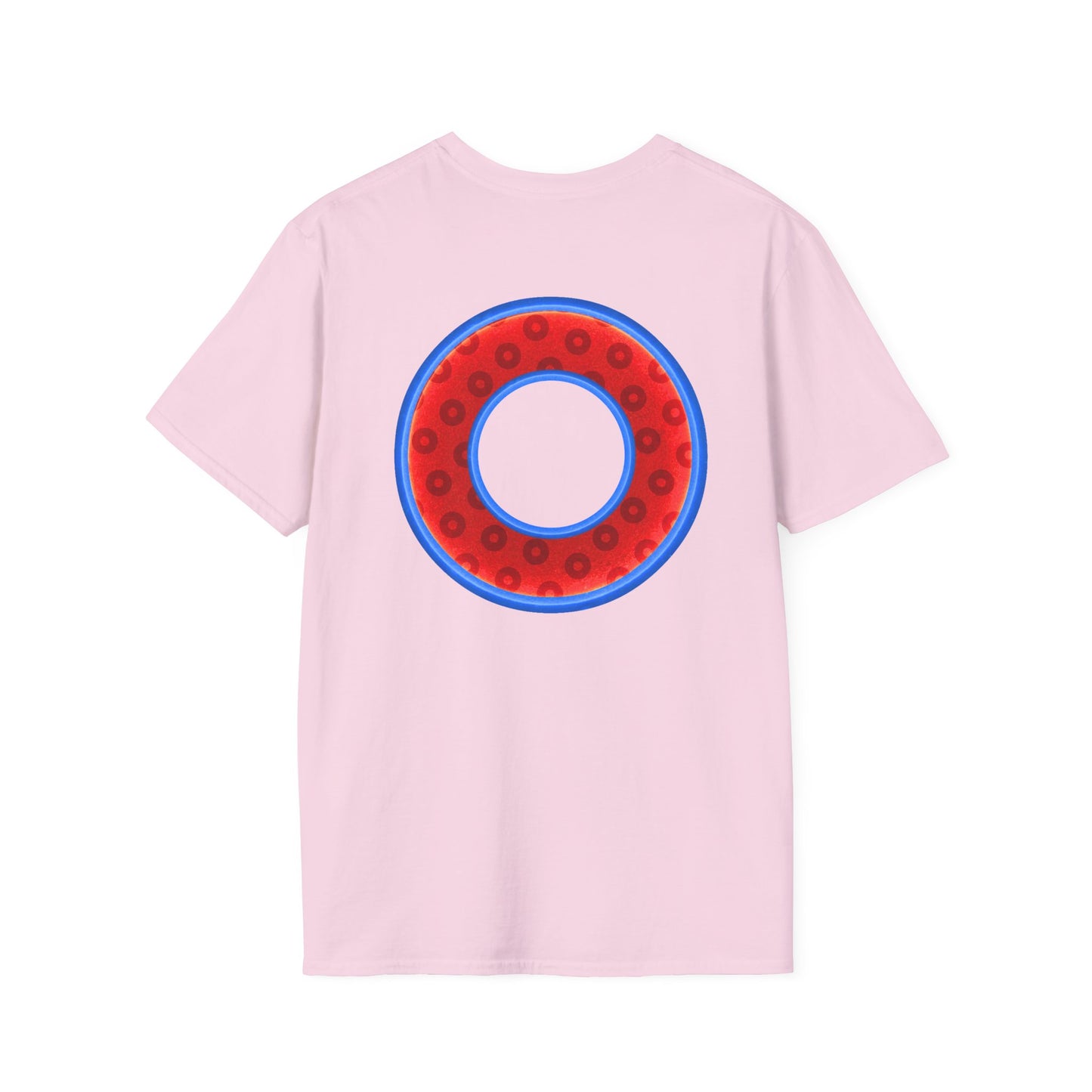 Plain Donuts/Unisex Soft-Style - "Plain Wide Mouthed Paradoxical Donuts" - red/medium royal blue donuts