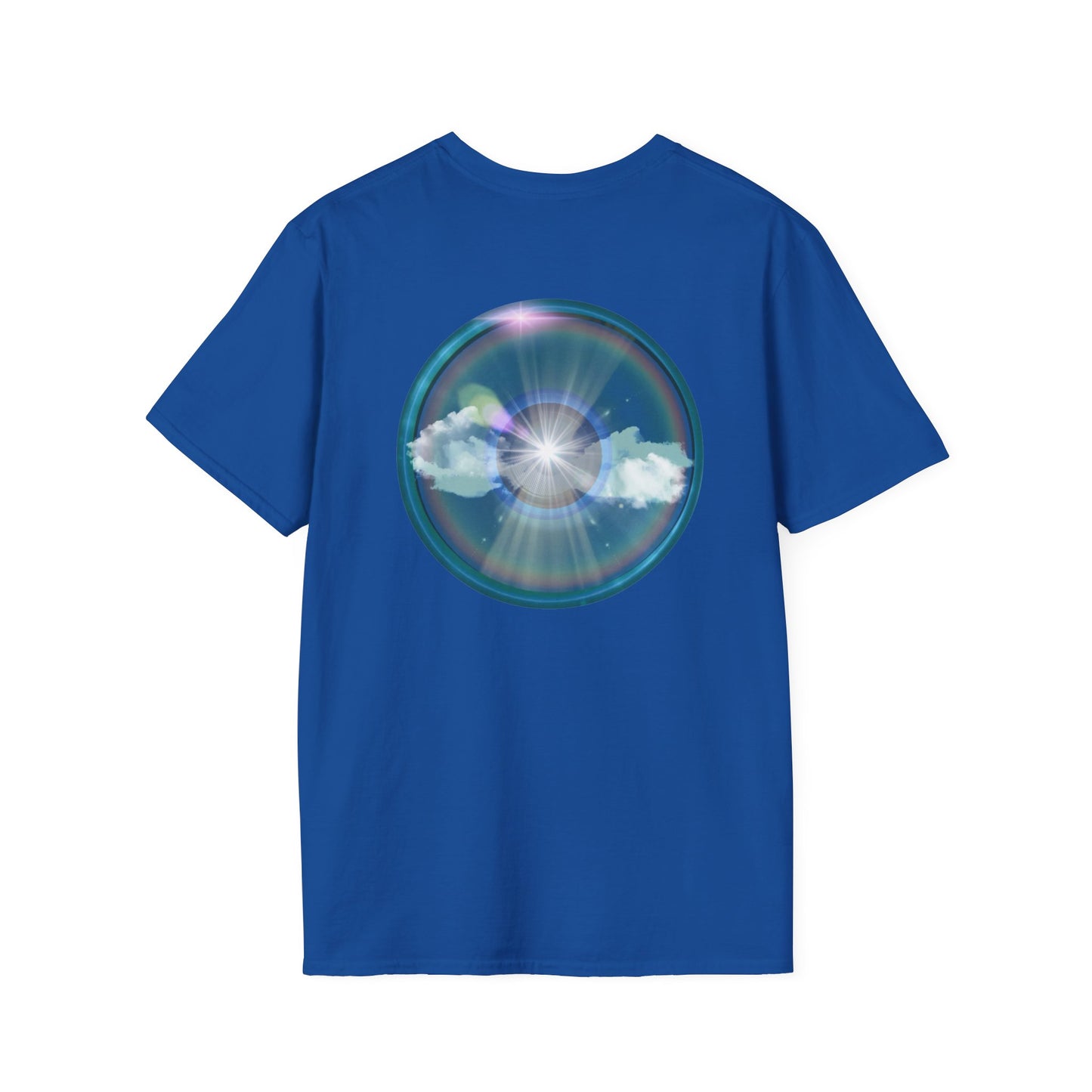 Classic Donut Tee - Unisex Soft-Style - "The Divided Donut" - variant 3 - blue donut [*50% to The Divided Sky Foundation]