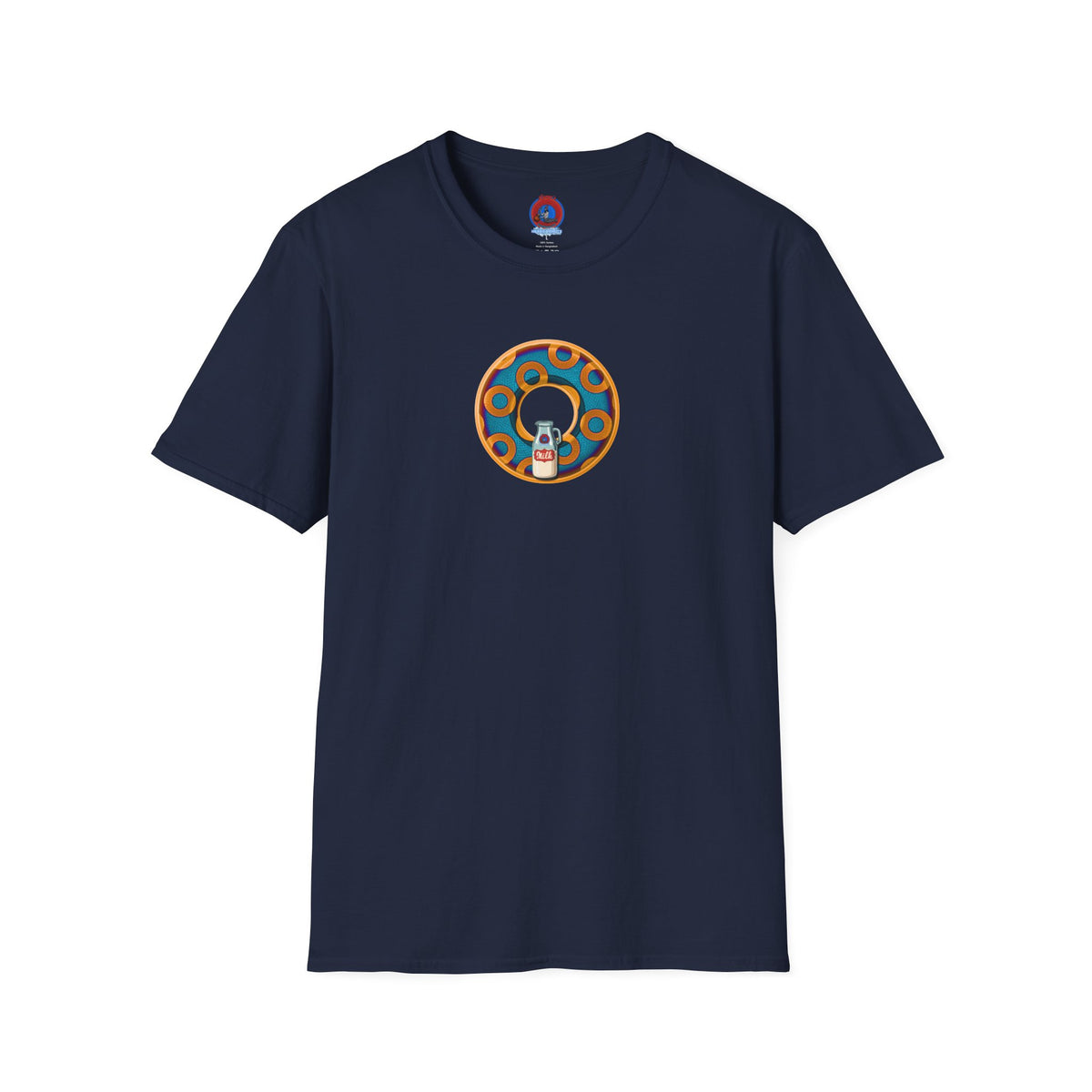 Classic Donut Tee - Unisex Soft-Style - "Wooked Cream - YEMSG Donut " -blue/orange rustic paradox donut - variant 4