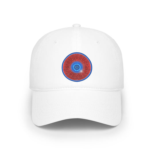 Lumpy Donut Baseball Cap - "Graphic Translation Donut Cap" - vivid red tube donut w/ - variant 2
