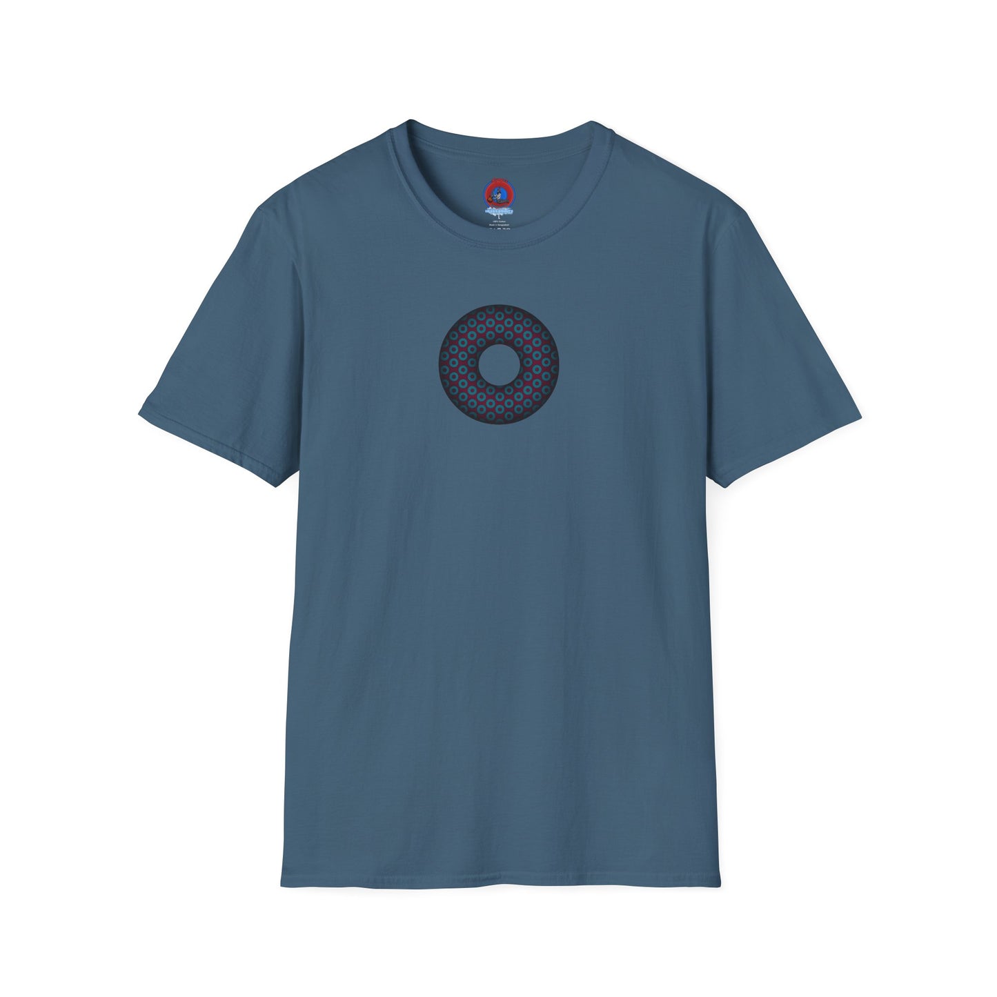 Plain Donuts/Unisex Soft-Style - "Plain Paradoxical Grided Donuts" - dark teal/dark purple donuts
