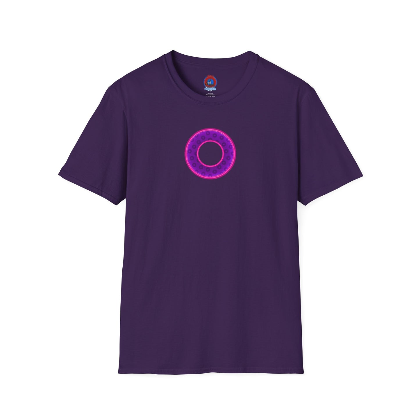 Plain Donuts/Unisex Soft-Style - "Plain Wide Mouthed Paradoxical Donuts" - dark purple/bright magenta donuts