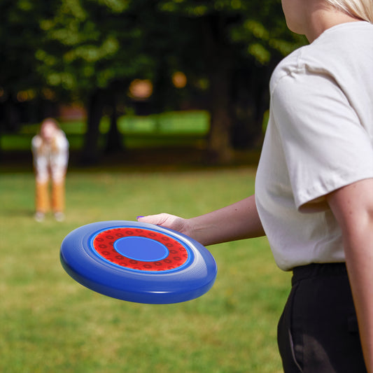 Lumpy Wham-O Donut Frisbee - "Wide Mouthed Paradox Donut" - red/royal blue
