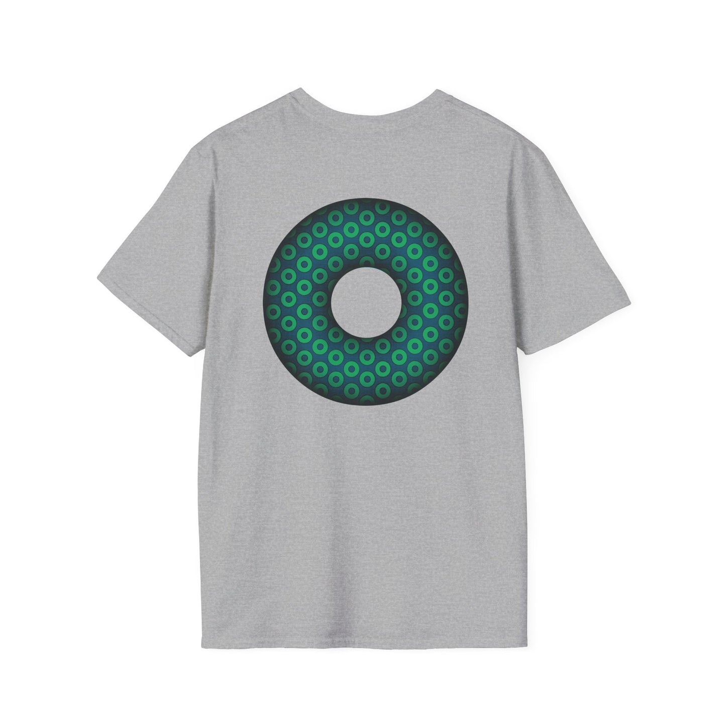 Plain Donuts/Unisex Soft-Style - "Plain Paradoxical Grided Donuts" - light green/midnight teal donuts
