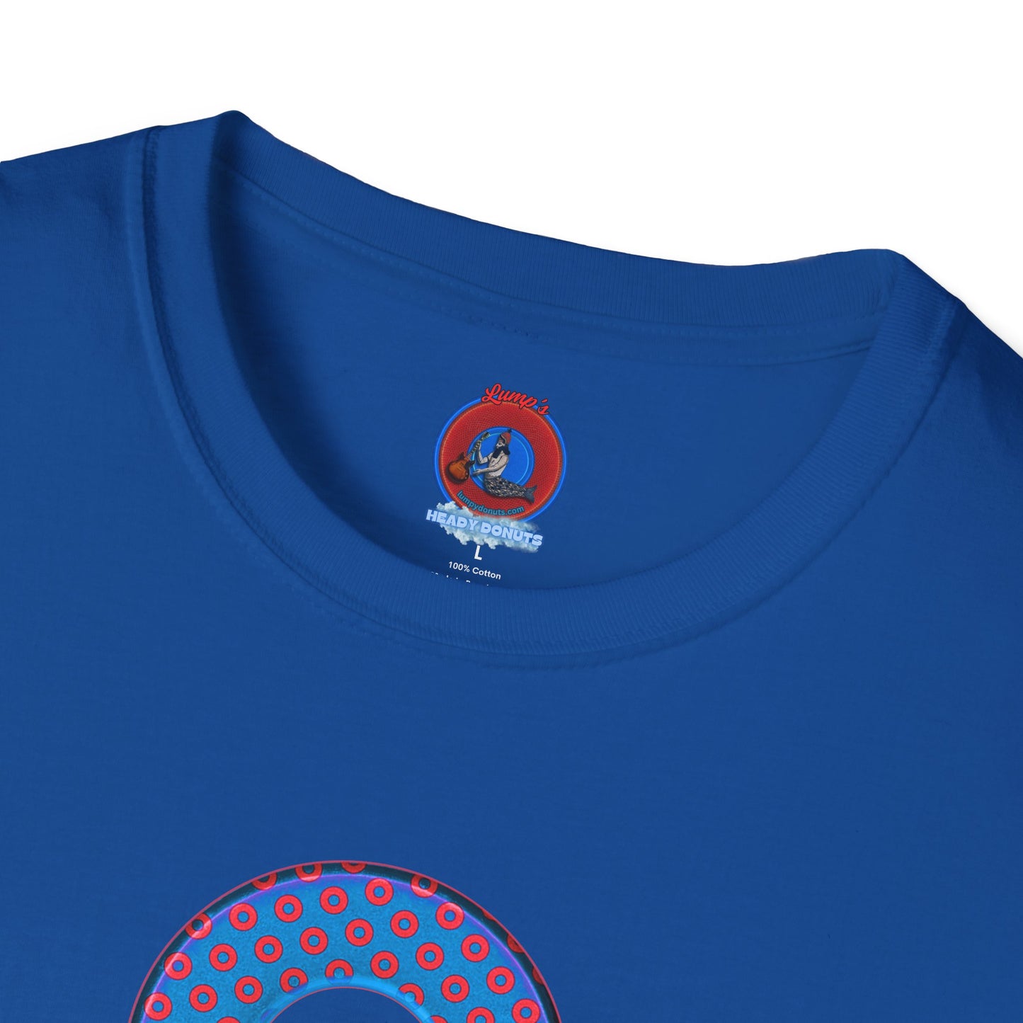 Plain Donuts/Unisex Soft-Style - "Plain Electric Paradoxical Donuts" - royal blue/red donuts