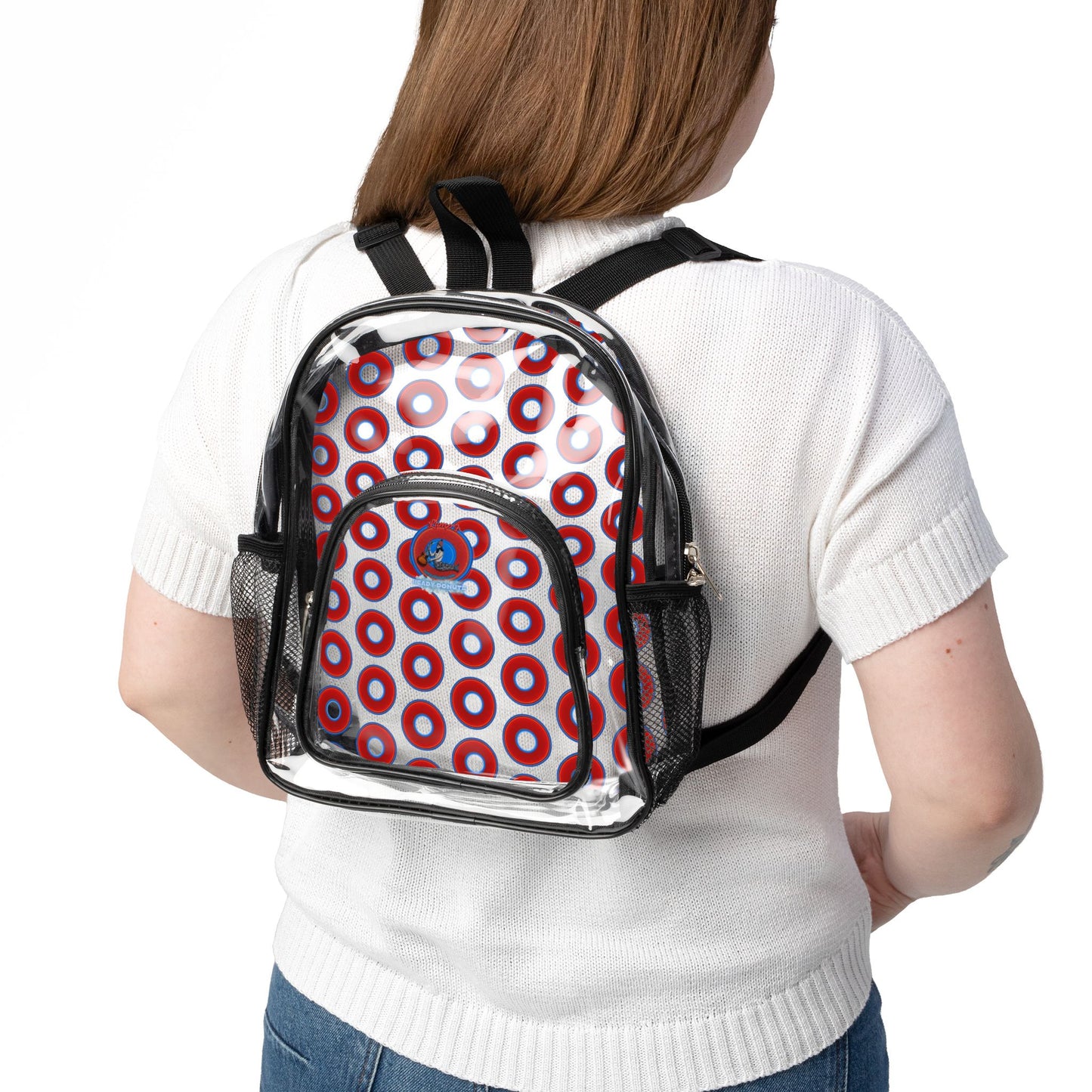 Lumpy Clear Pack/Concert Buddy - Plain Vivid Donut Print - red/blue