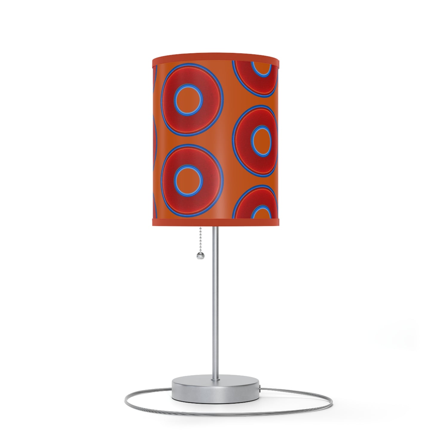 Lumpy Accent Lamps - red vivid donuts w/dark orange background