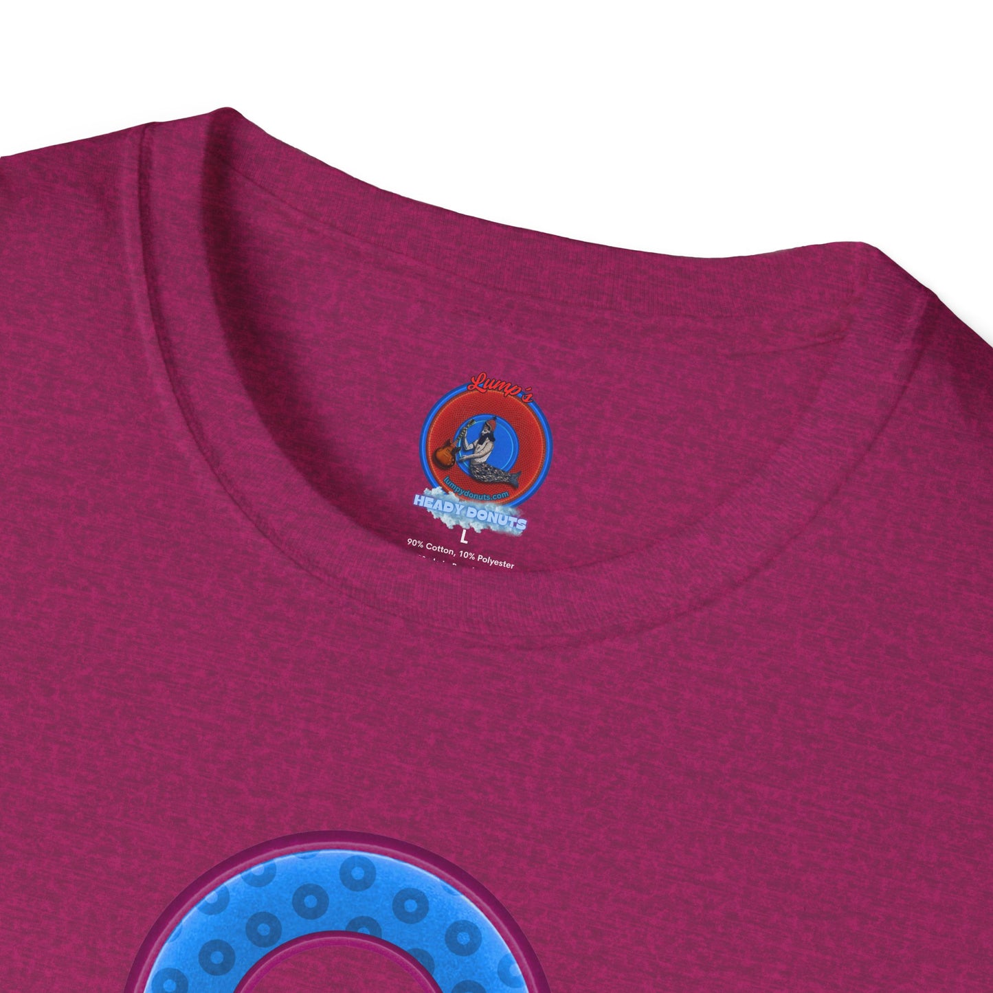 Plain Donuts/Unisex Soft-Style - "Plain Wide Mouthed Paradoxical Donuts" - light blue/dark magenta donuts