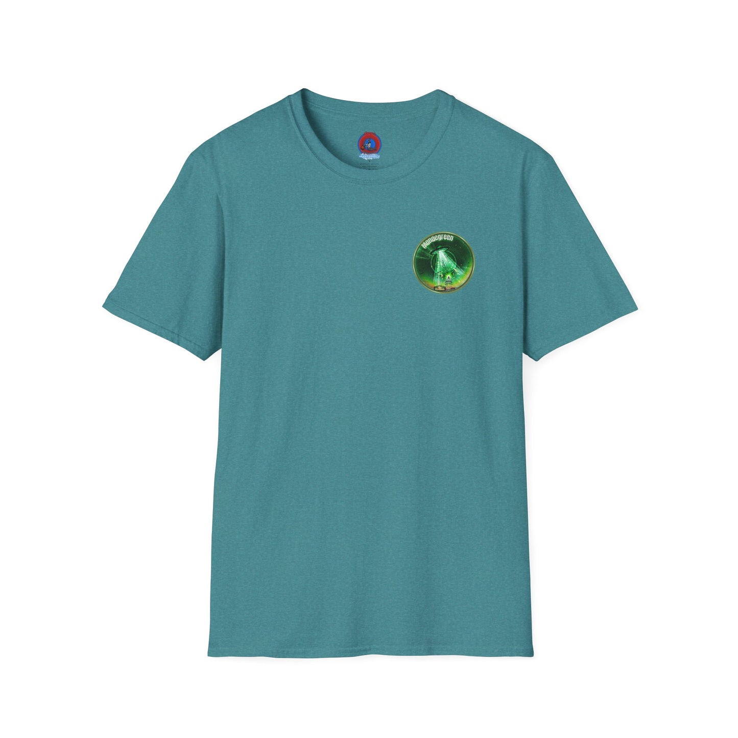 Classic Donut Tee - Unisex Soft-Style - "Close Encounters of the Delaware kind - Mondegreen Donut"  " variant 2 - green donut