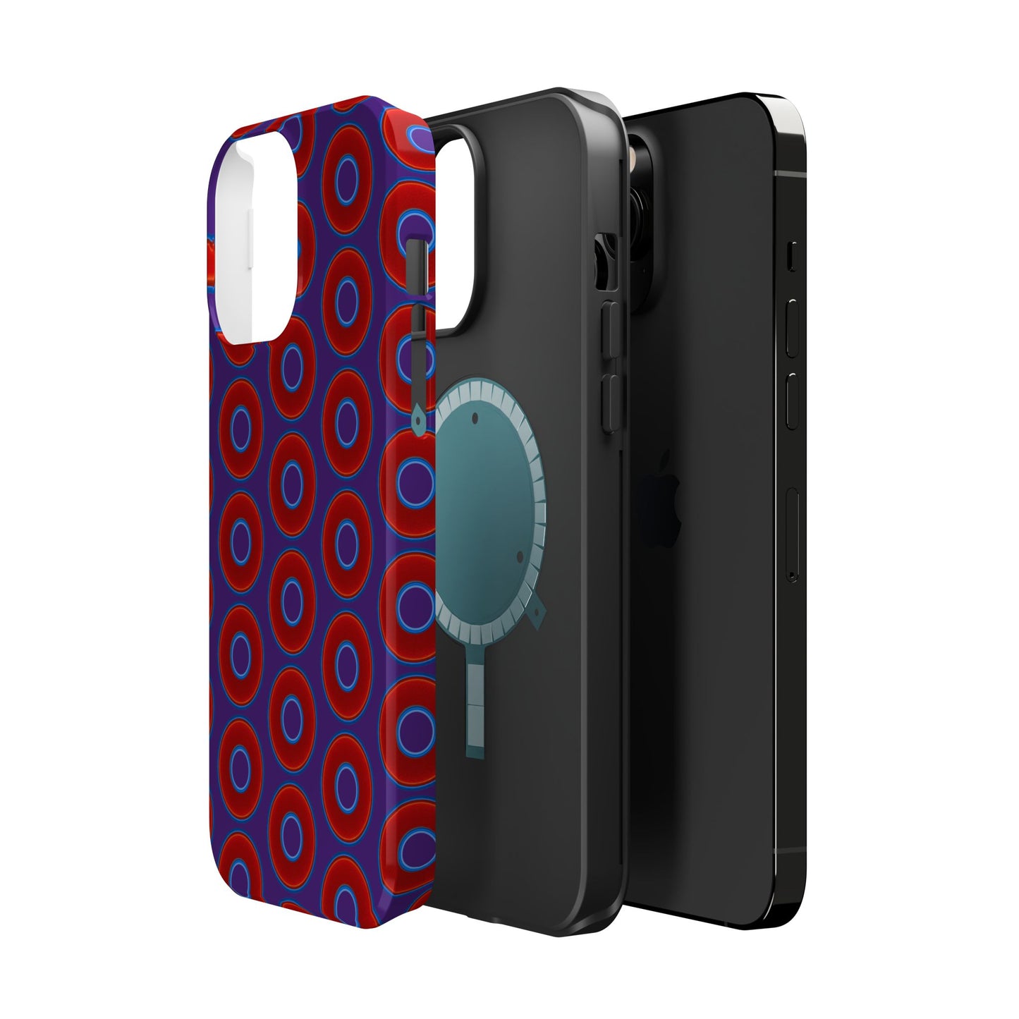 Magnetic Tough Donut Case - red vivid donut print w/purple background