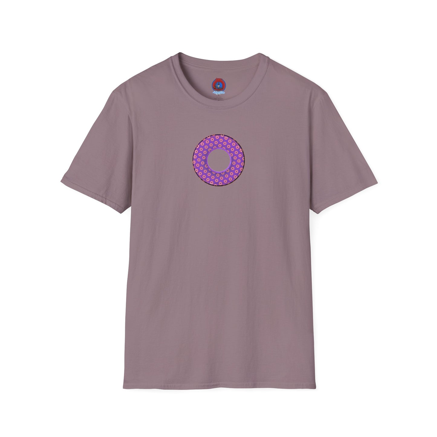 Plain Donuts/Unisex Soft-Style - "Plain Electric Paradoxical Donuts" - light purple/coral donuts
