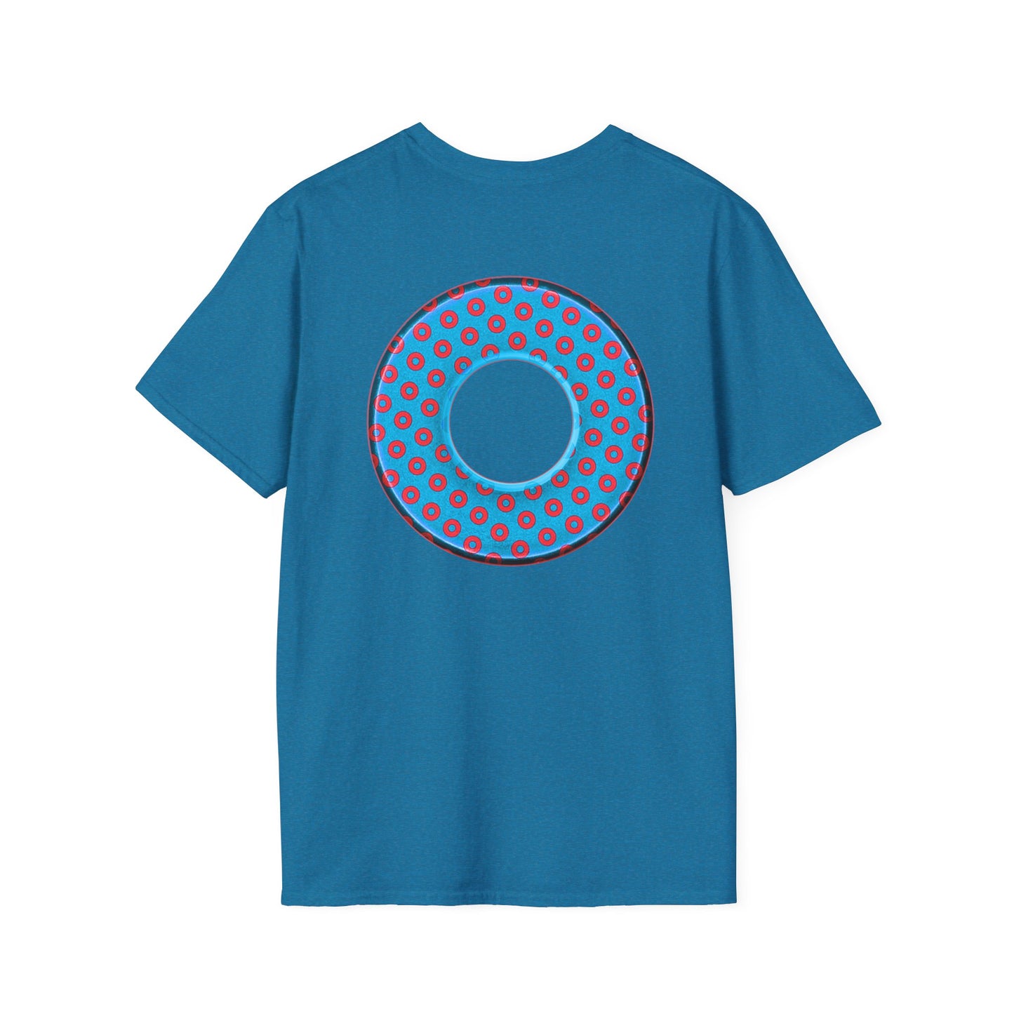 Plain Donuts/Unisex Soft-Style - "Plain Electric Paradoxical Donuts" - light blue/red donuts