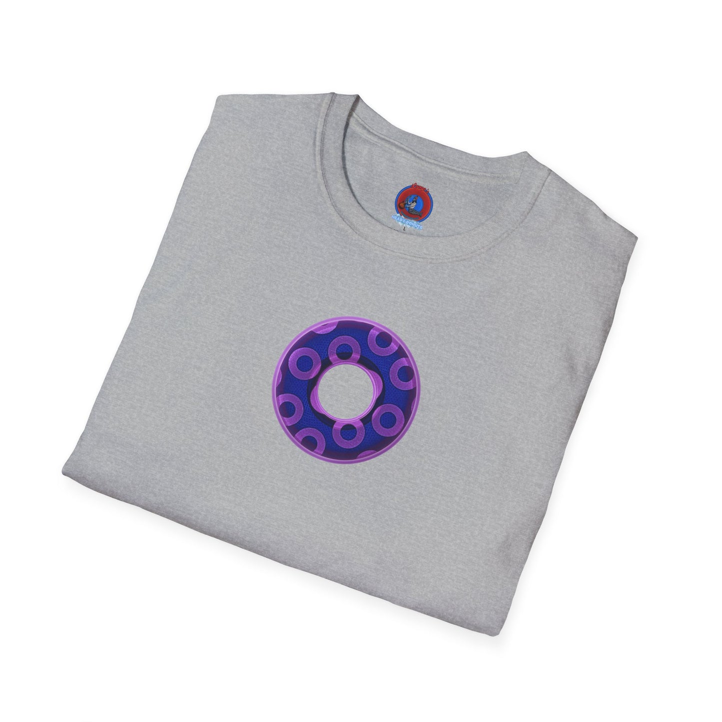 Plain Donuts/Unisex Soft-Style - "Plain Rustic Paradoxical Donuts" - light purple/dark blue donuts