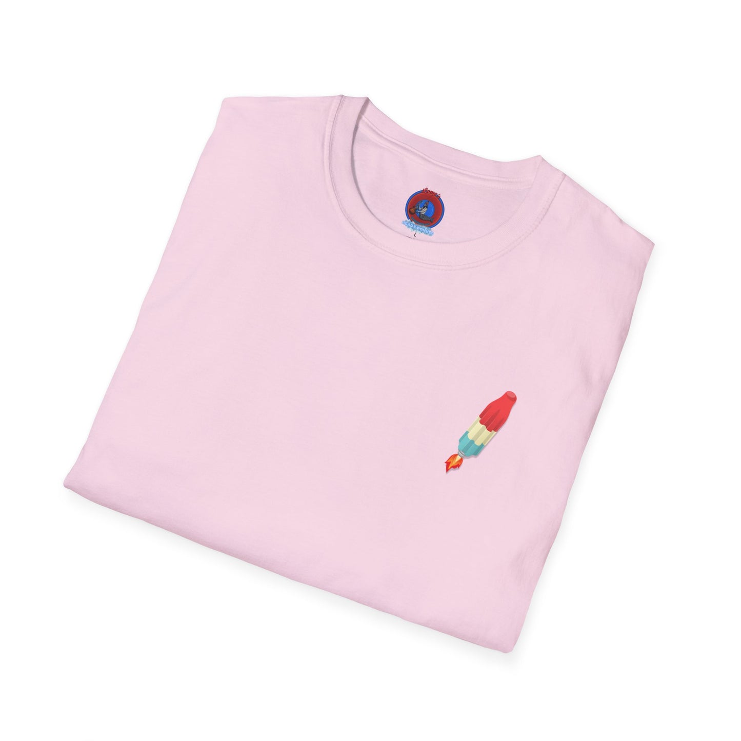 Classic Donut Tee - Unisex Soft-Style - "Blow this Popsicle Stand" - red/blue/cream - bomb pop