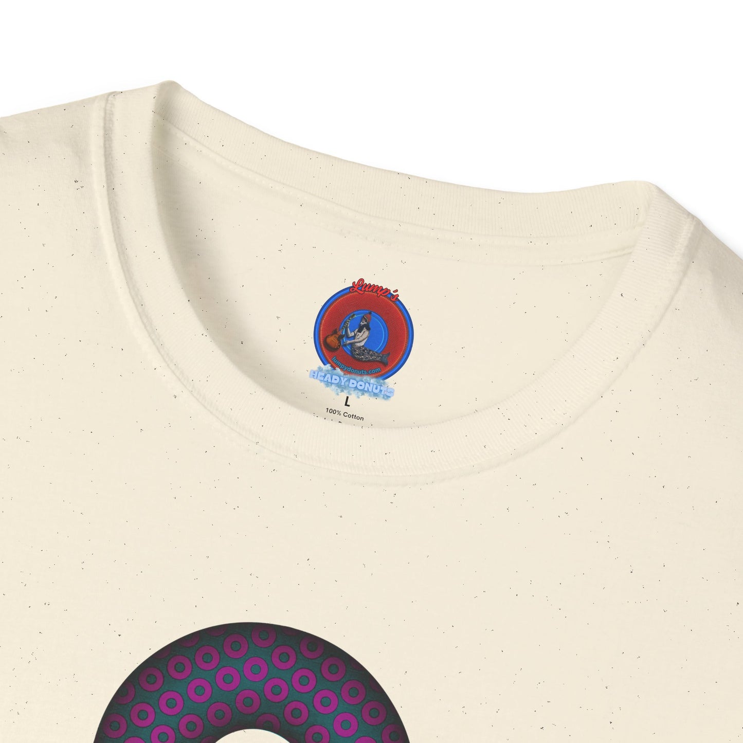 Plain Donuts/Unisex Soft-Style - "Plain Paradoxical Grided Donuts" - dark magenta/faded navy donuts