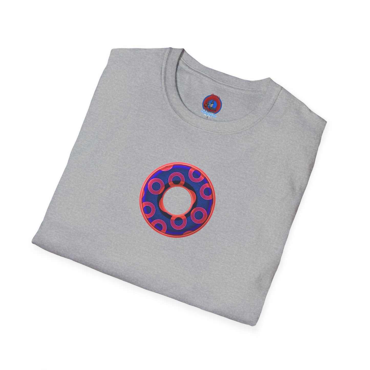 Plain Donuts/Unisex Soft-Style - "Plain Rustic Paradoxical Donuts" - red/dark royal blue donuts